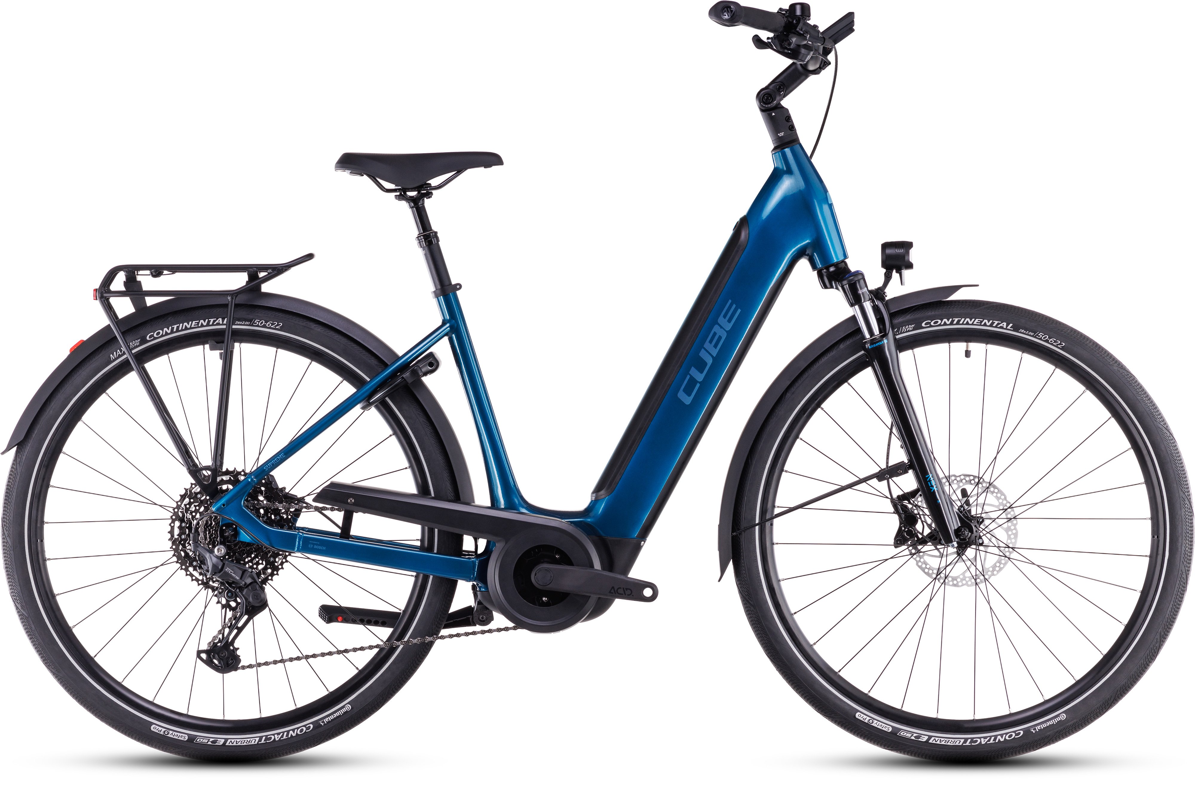 Biciclete electrice - BICICLETA ELECTRICA CUBE SUPREME HYBRID PRO 625 EASY ENTRY ELECTRICBLUE BLUE 2025 cadru 42cm - roti 26"