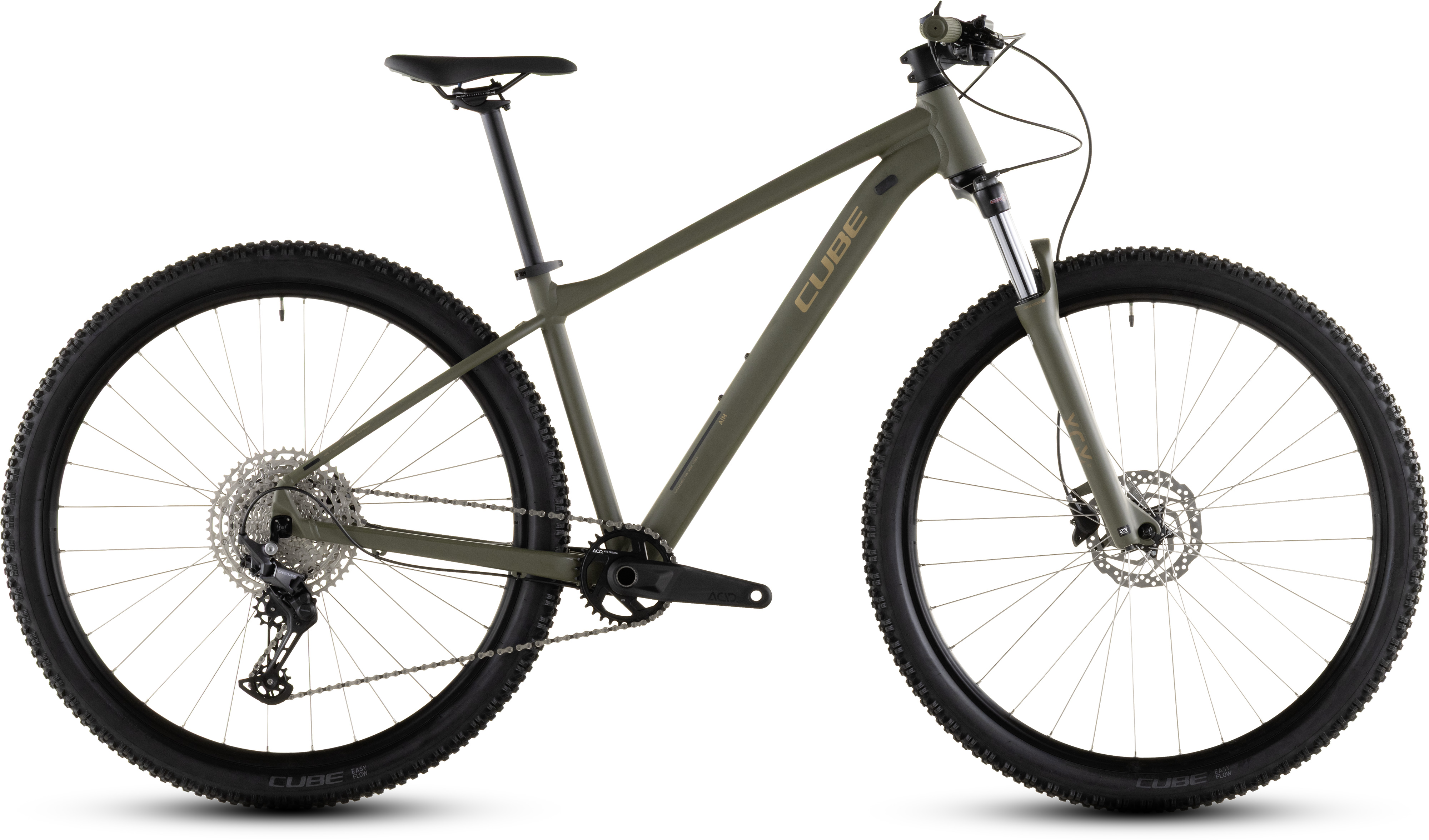 Ciclism - BICICLETA CUBE AIM SLX DUSTYOLIVE GOLD 2026 cadru XS (14") - roti 27.5
