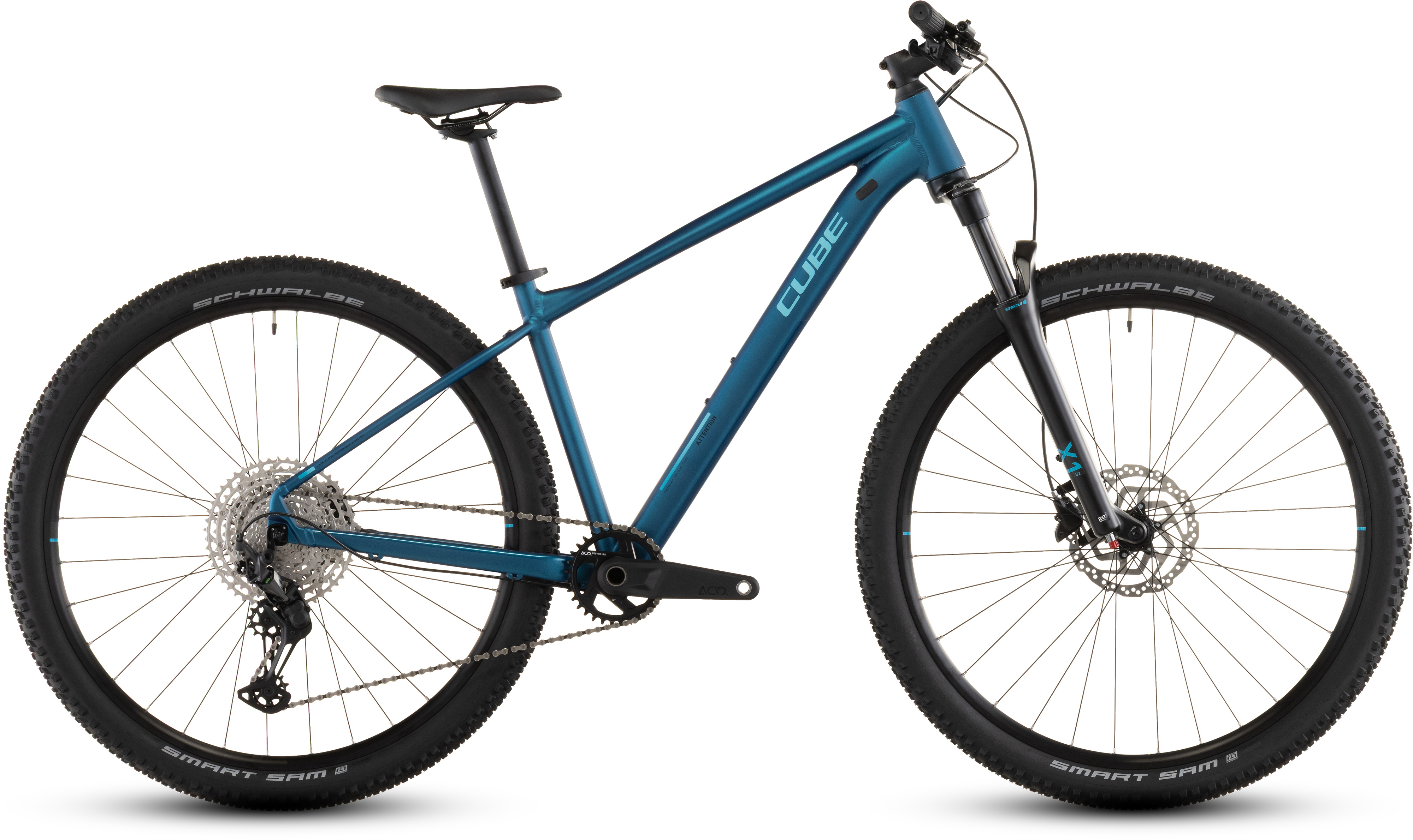 Ciclism - BICICLETA CUBE ATTENTION PRO ELECTRICBLUE BLUE 2026 cadru XS (14") - roti 27.5
