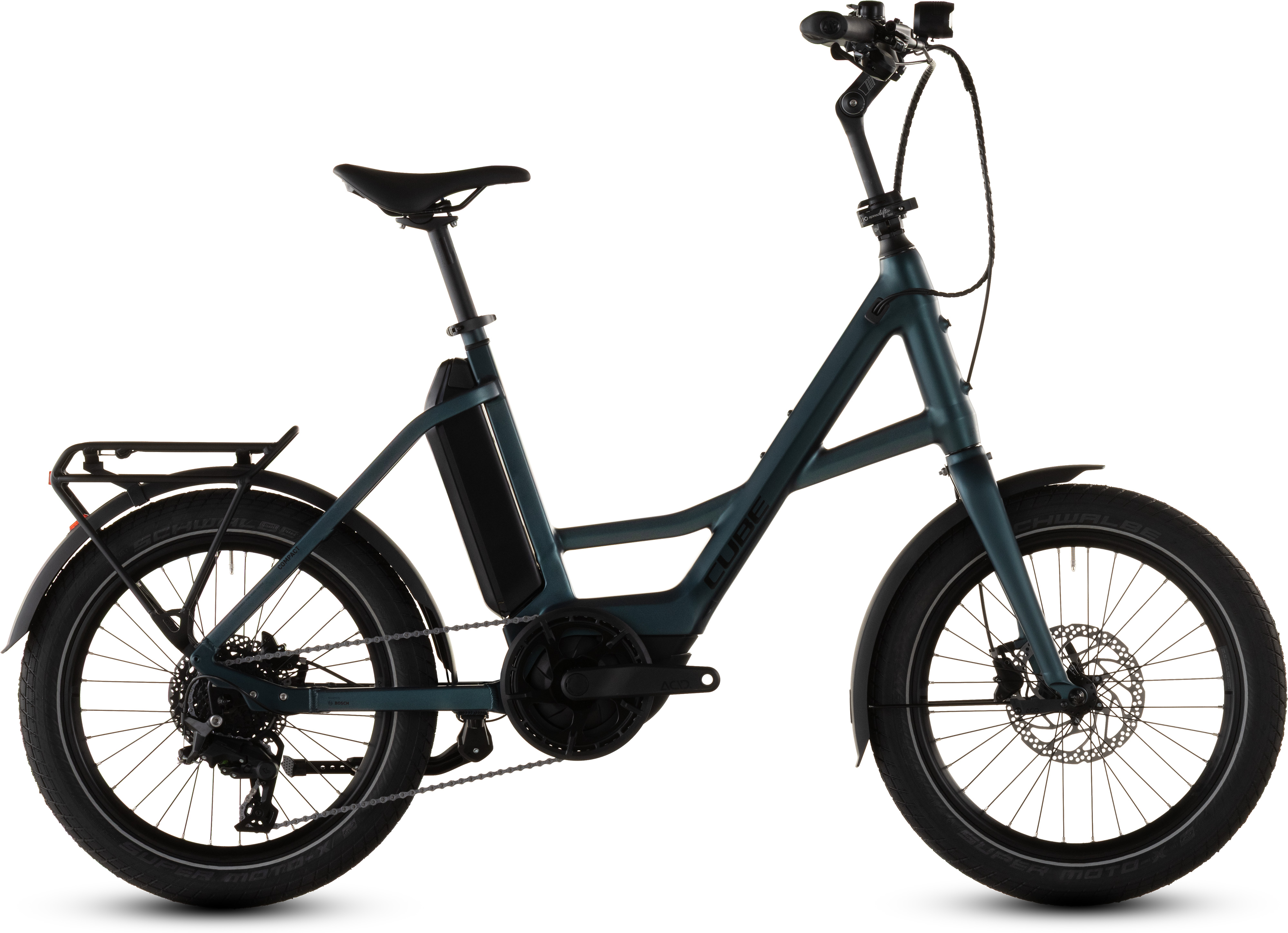 Ciclism - BICICLETA ELECTRICA CUBE COMPACT HYBRID 545 ROYALGREEN BLACK 2026 One Size