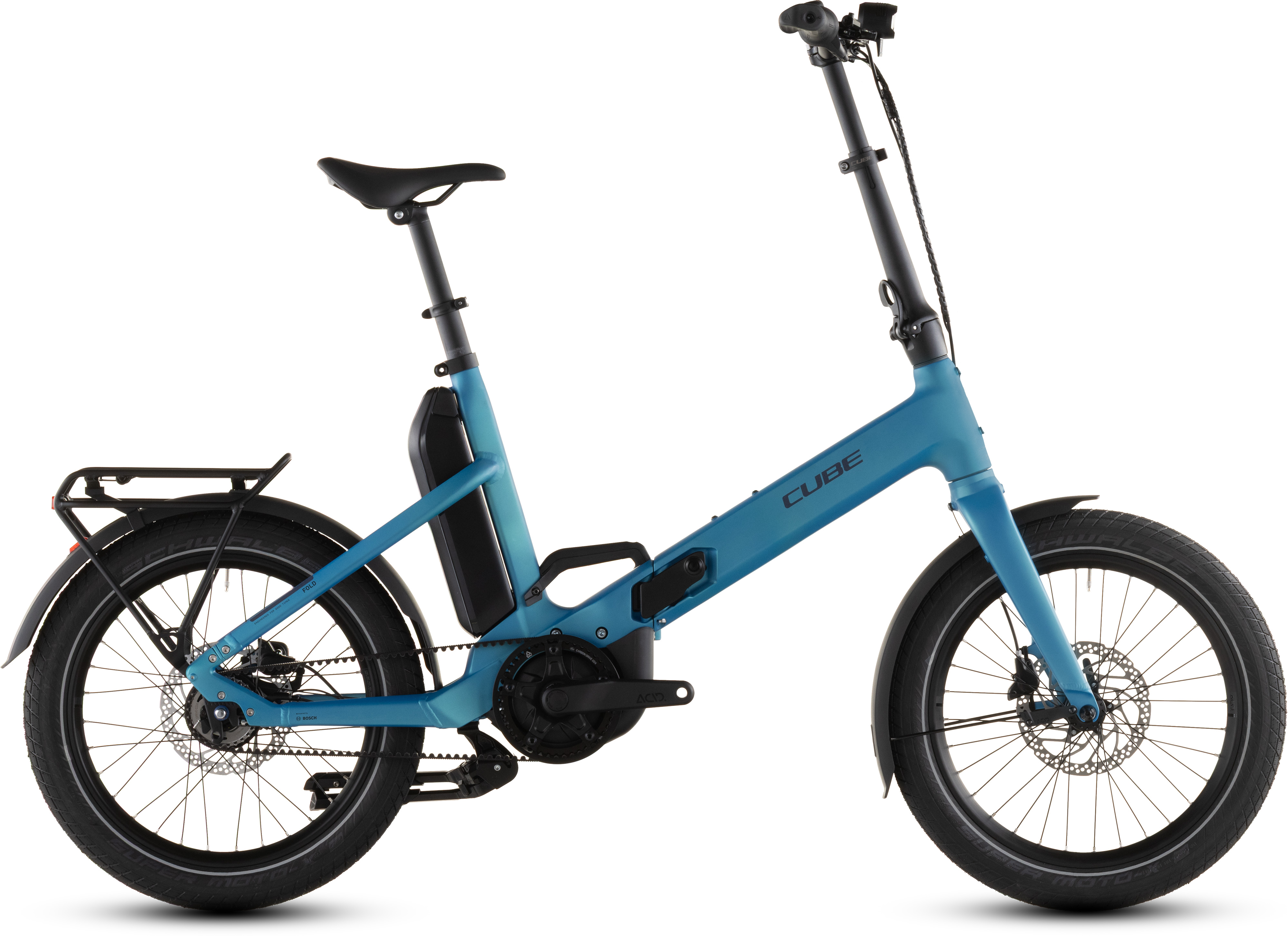 Ciclism - BICICLETA ELECTRICA CUBE FOLD HYBRID COMFORT 545 AZURE REFLEX 2026 One Size