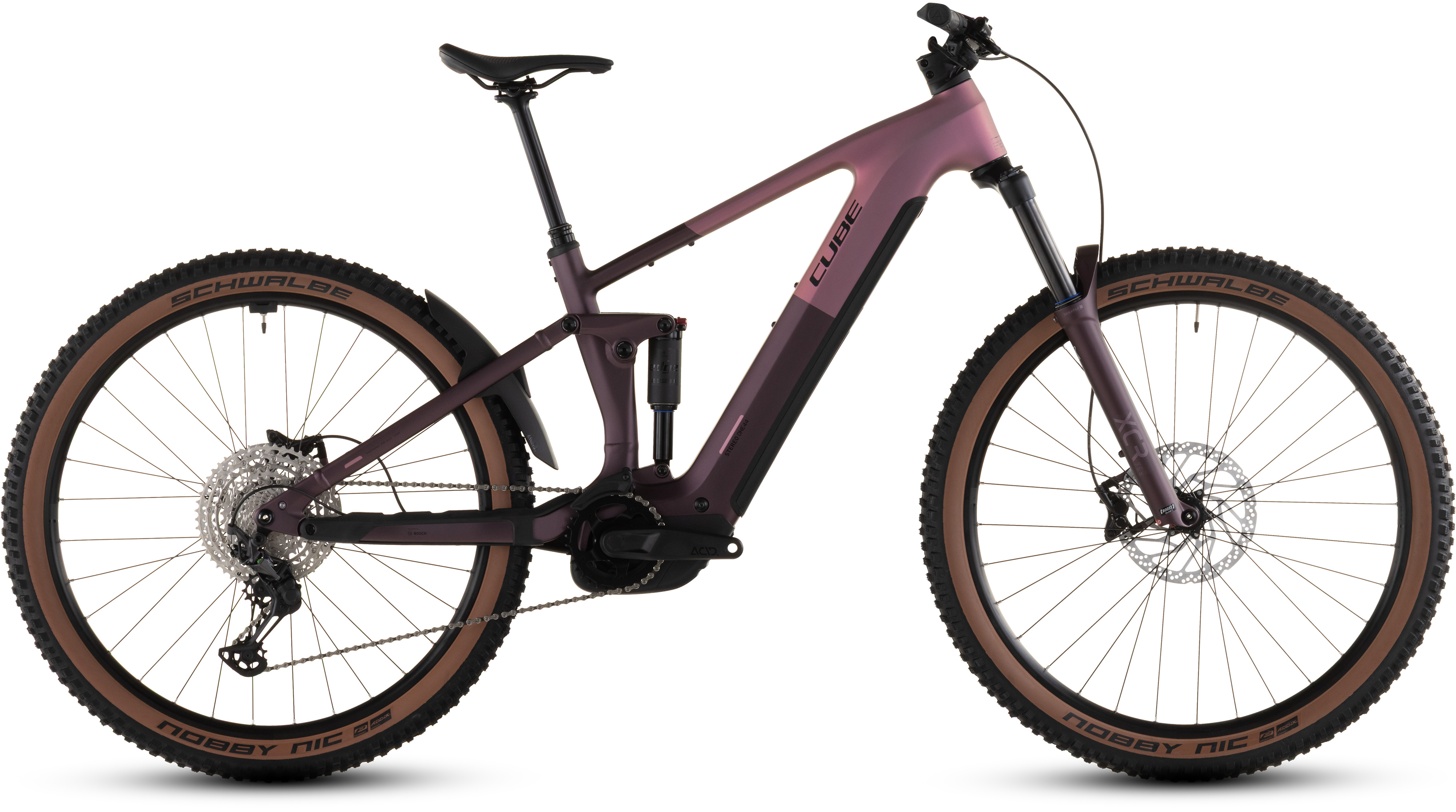 Ciclism - BICICLETA ELECTRICA CUBE STEREO HYBRID ONE44 PRO 800 SHIFTBLUSH RAISIN 2026 cadru S (16") - roti 27.5
