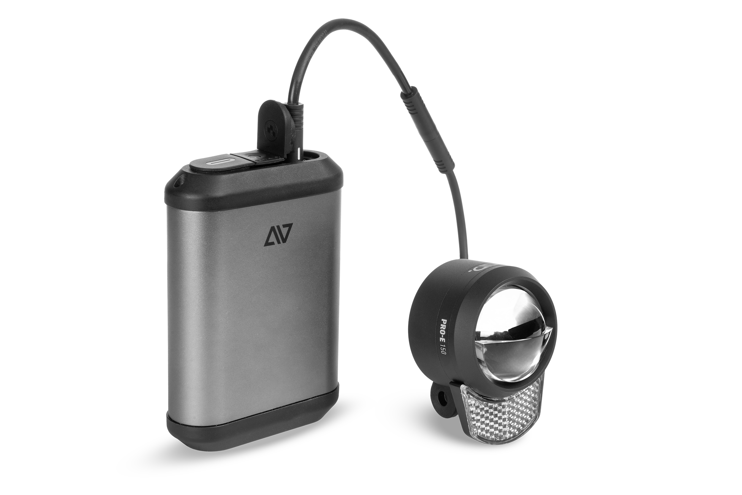 Ciclism - FAR E-BIKE ACID FRONT LIGHT PRO-E 150 POWERBANK Negru/Argintiu