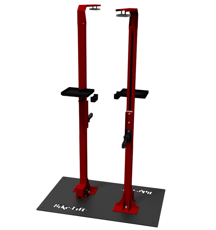 Ciclism - STAND REPARATIE BICICLETA BIKE LIFT VERTICAL ELECTRIC POWER LIFT LEB-50 TWIN REVERSE Rosu
