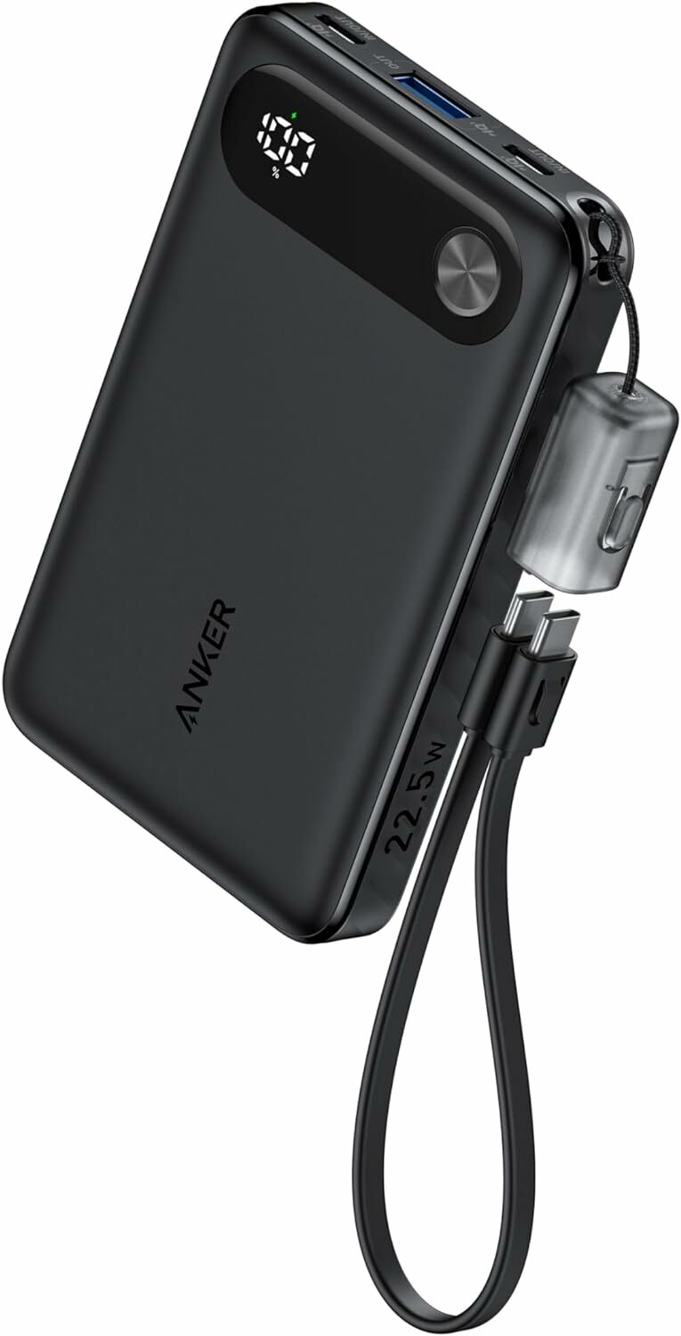 Acumulator extern Anker Powercore 10000 mAh 22.5W cablu USB-C, Negru