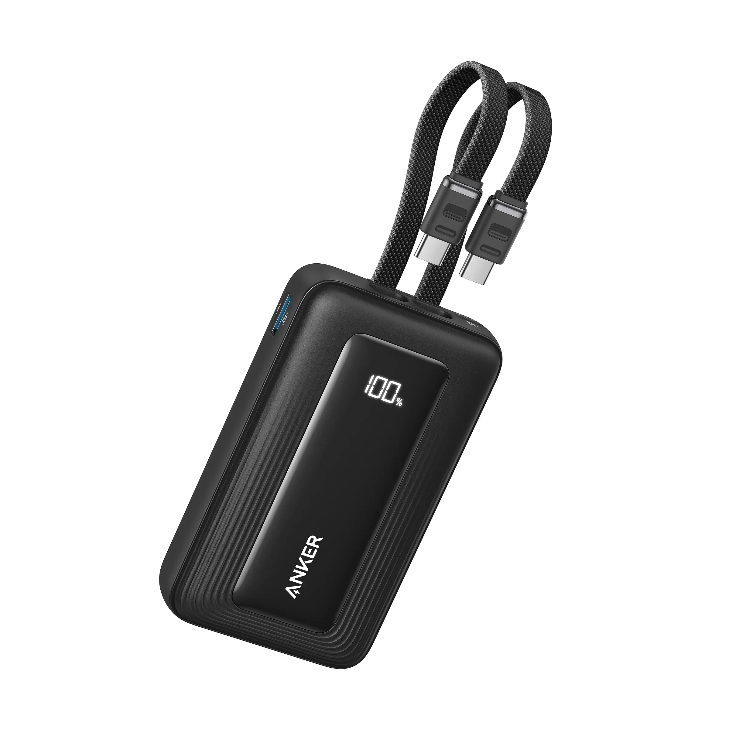 Acumulator extern Anker Zolo 20.000 mAh, 45W, 2x Cablu USB-C incorporat, Negru