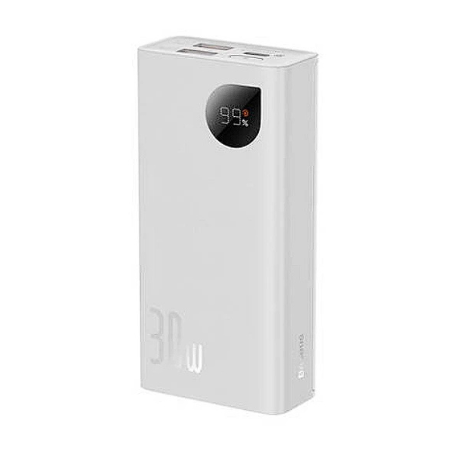 Acumulator extern Baseus Adaman 2 Digital Display Fast Charge 10000mAh, 30W, cu cablu USB USB-C 0.3m, Alb
