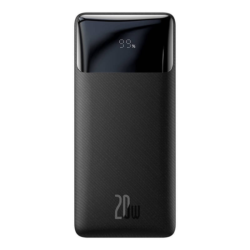 Acumulator extern Baseus Bipow Digital Display Fast Charge, 20.000mAh, 20W, cu cablu USB Micro 25cm, Negru