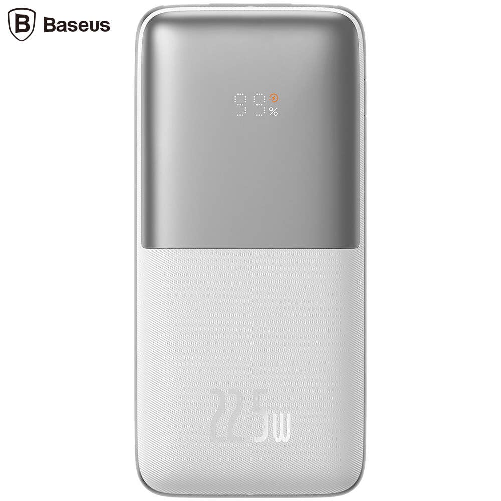 Acumulator extern Baseus Bipow Pro 10.000 mAh, 2x USB-A, 1x USB-C, Incarcare rapida, cablu USB-A la USB-C inclus, 22.5 W, Alb