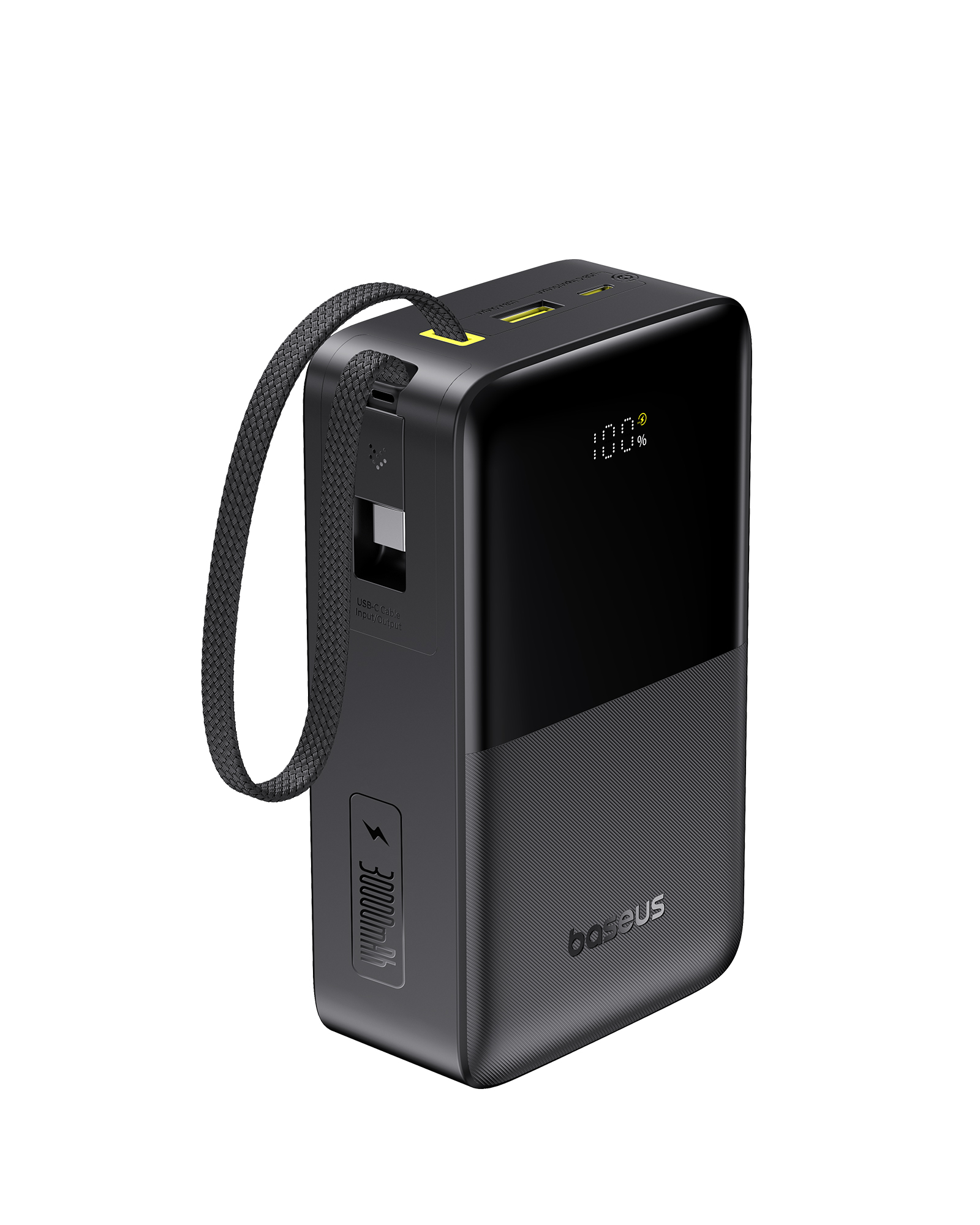 Acumulator extern Baseus EnerFill FC51 Bipow 2 Pro 30.000 mAh, 22.5W, USB-C, USB-A, cablu USB-C incorporat, Negru