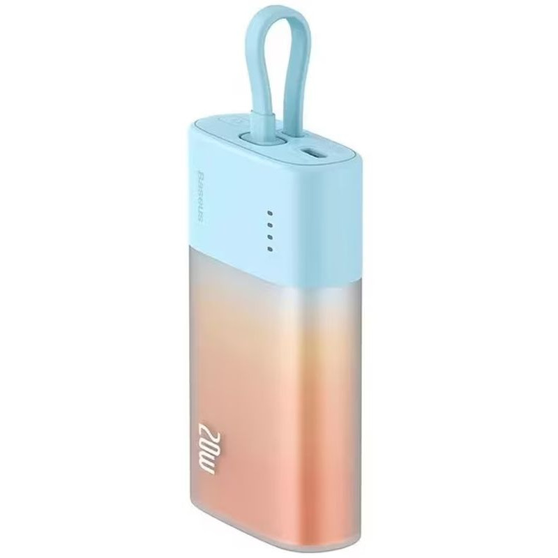 Acumulator extern Baseus Popsicle Fast Charge iPhone, 5200mAh, 20W + cablu USB-C 30cm, Portocaliu