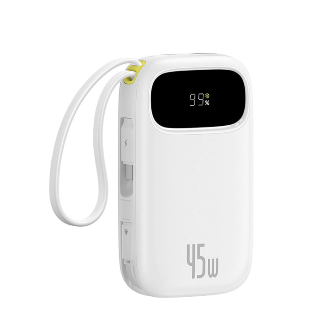 Acumulator extern Baseus EnerFill FC31 Qpow 3, 20.000 mAh, Digital Display, USB-C, 45W, Alb