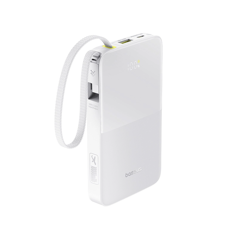 Acumulator extern Baseus EnerFill FC51 Bipow2 Pro, Digital Display, 10.000 mAh, 22.5W, USB-C, USB-A, Alb