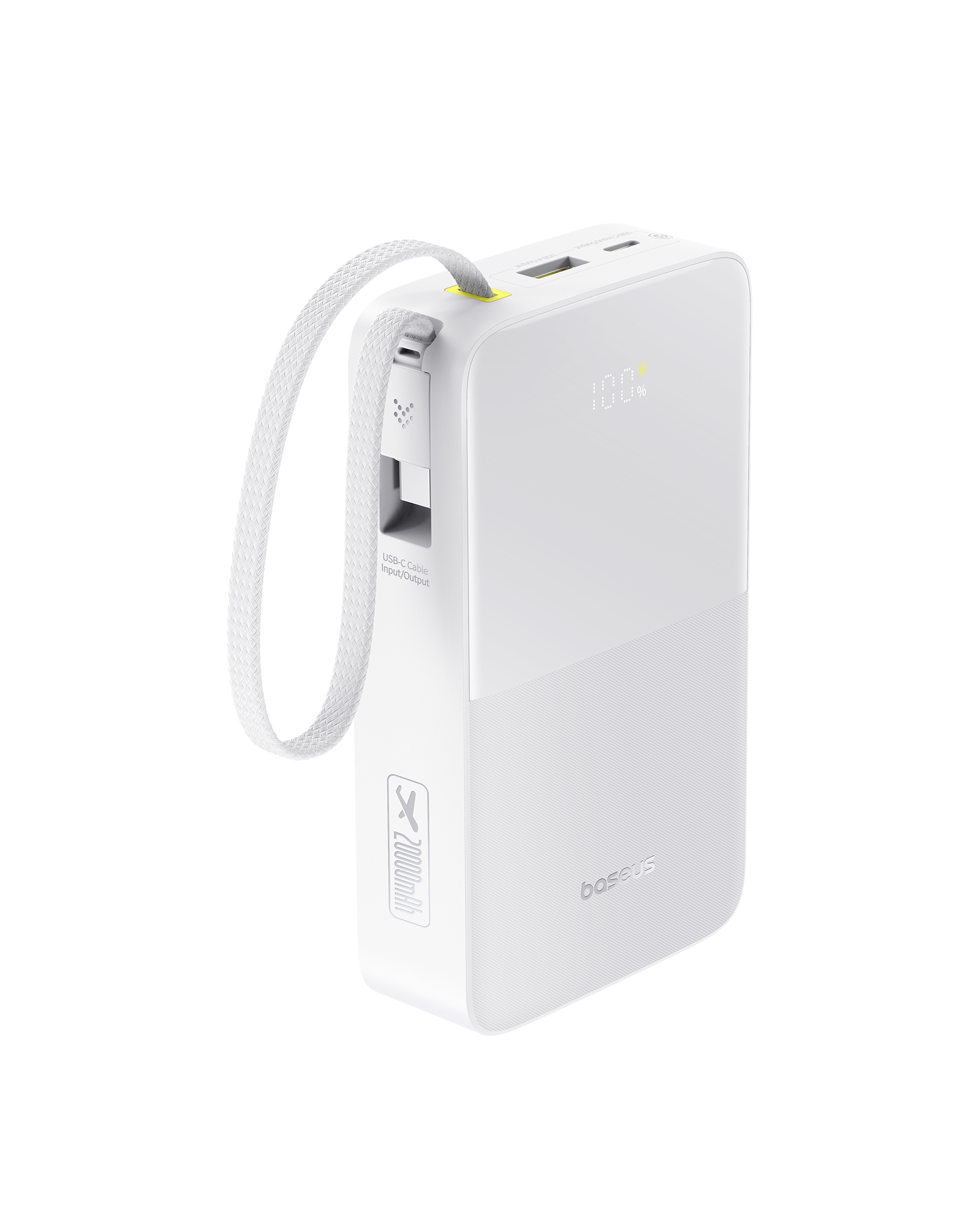 Acumulator extern Baseus EnerFill FC51 Bipow 2 Pro Digital 20.000 mAh, 22.5W, USB-C, USB-A, Alb
