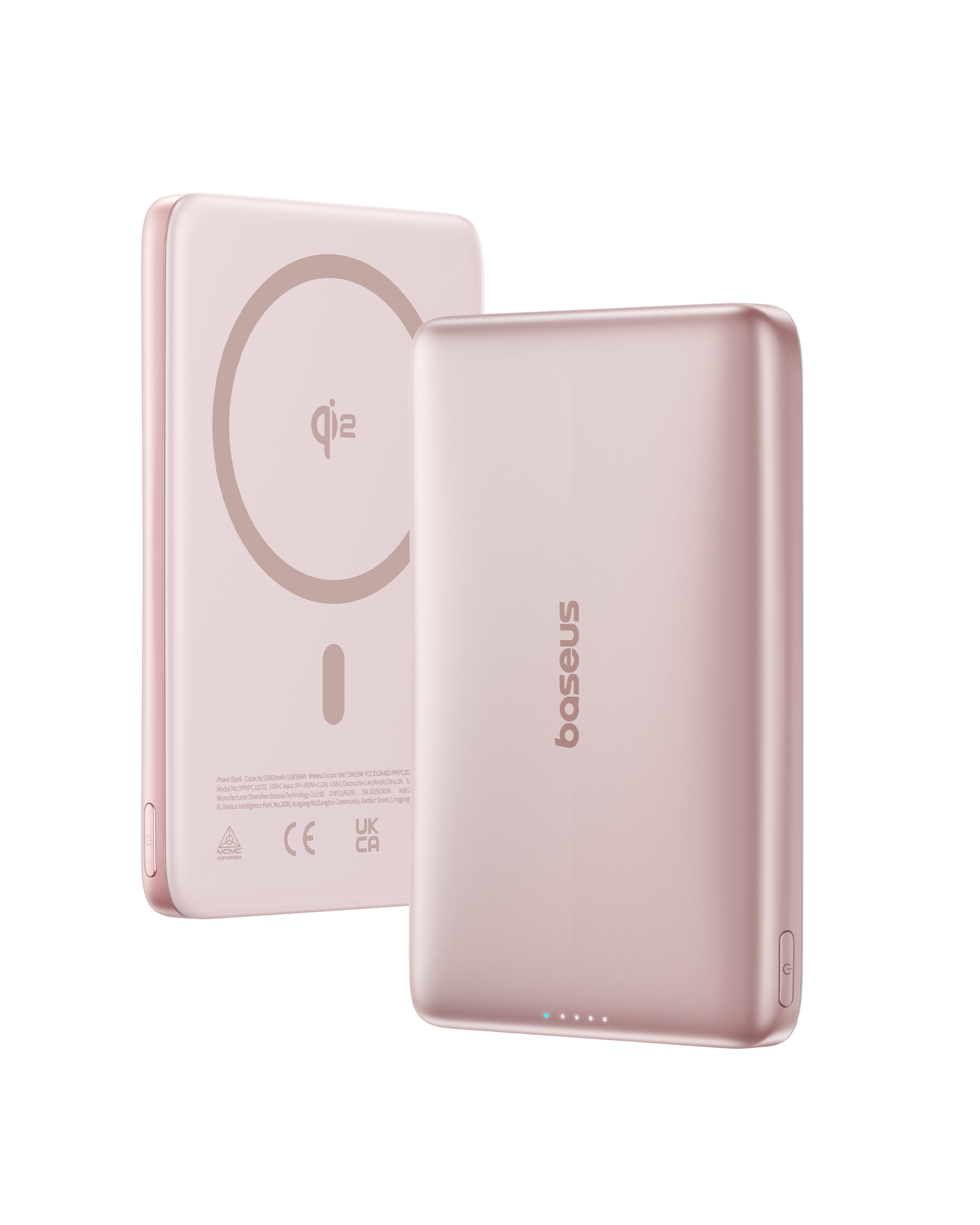 Acumulator extern Baseus PicoGo AM41, Ultra-Slim, Qi2 Magnetic, 10.000 mAh, 27W, Roz