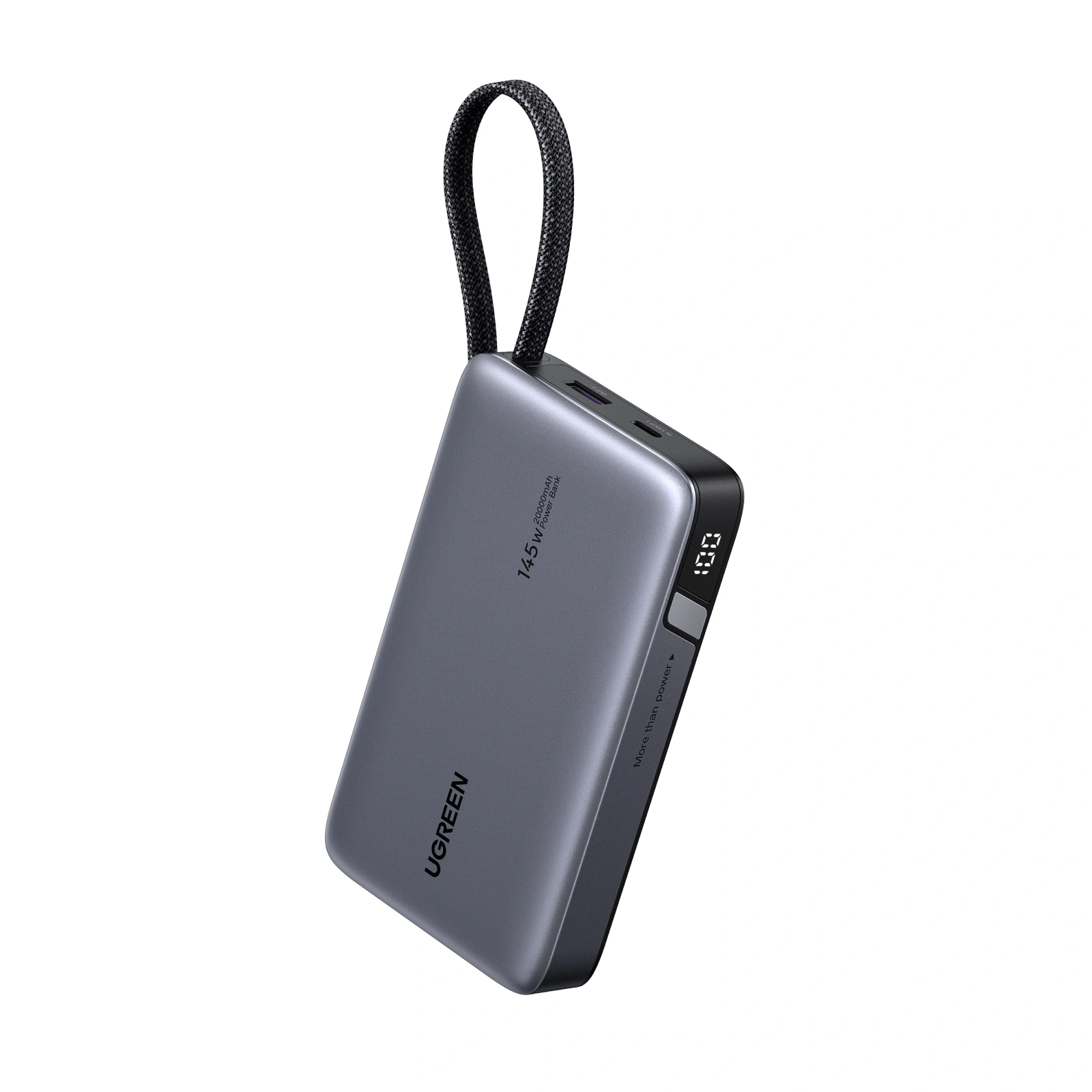Acumulator extern Ugreen PB551 20.000 mAh QC+PD, 1x USB-A, 2x USB-C, 145W, Gri