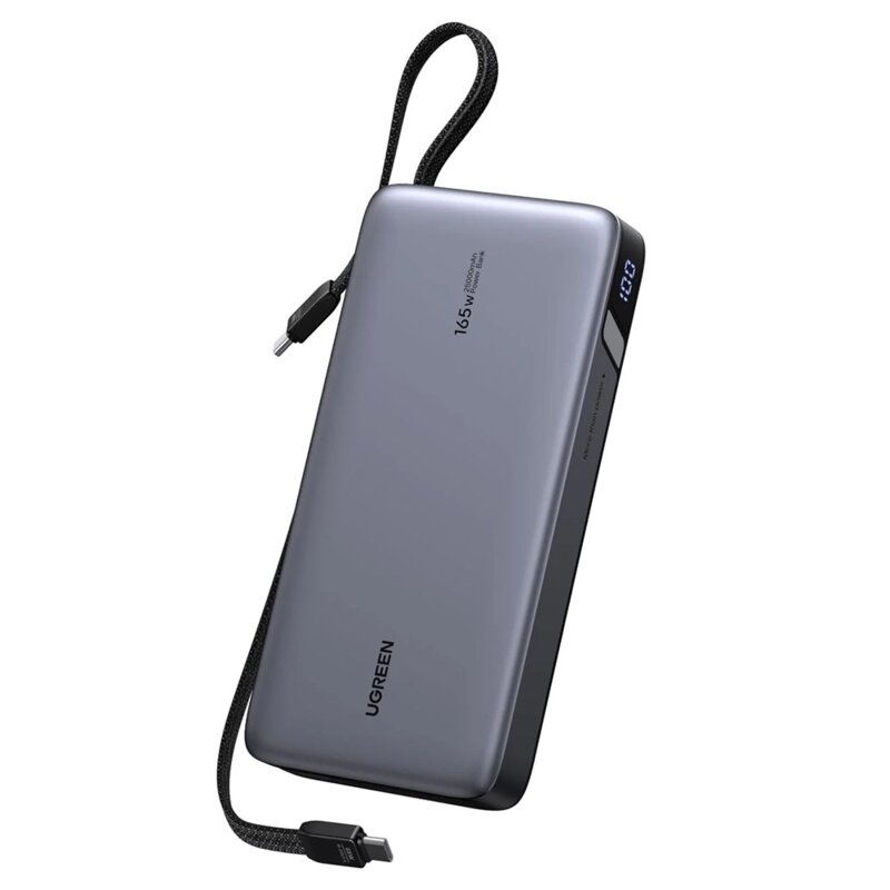Acumulator extern Ugreen PB552 25.000 mAh, QC+PD, 1x USB-A, 3x USB-C, 165W, Gri