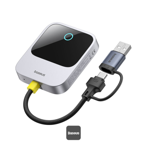 Adaptor Carplay Wireless Baseus Prime Trip, Bluetooth 5.0, USB-C, pentru iPhone, Gri