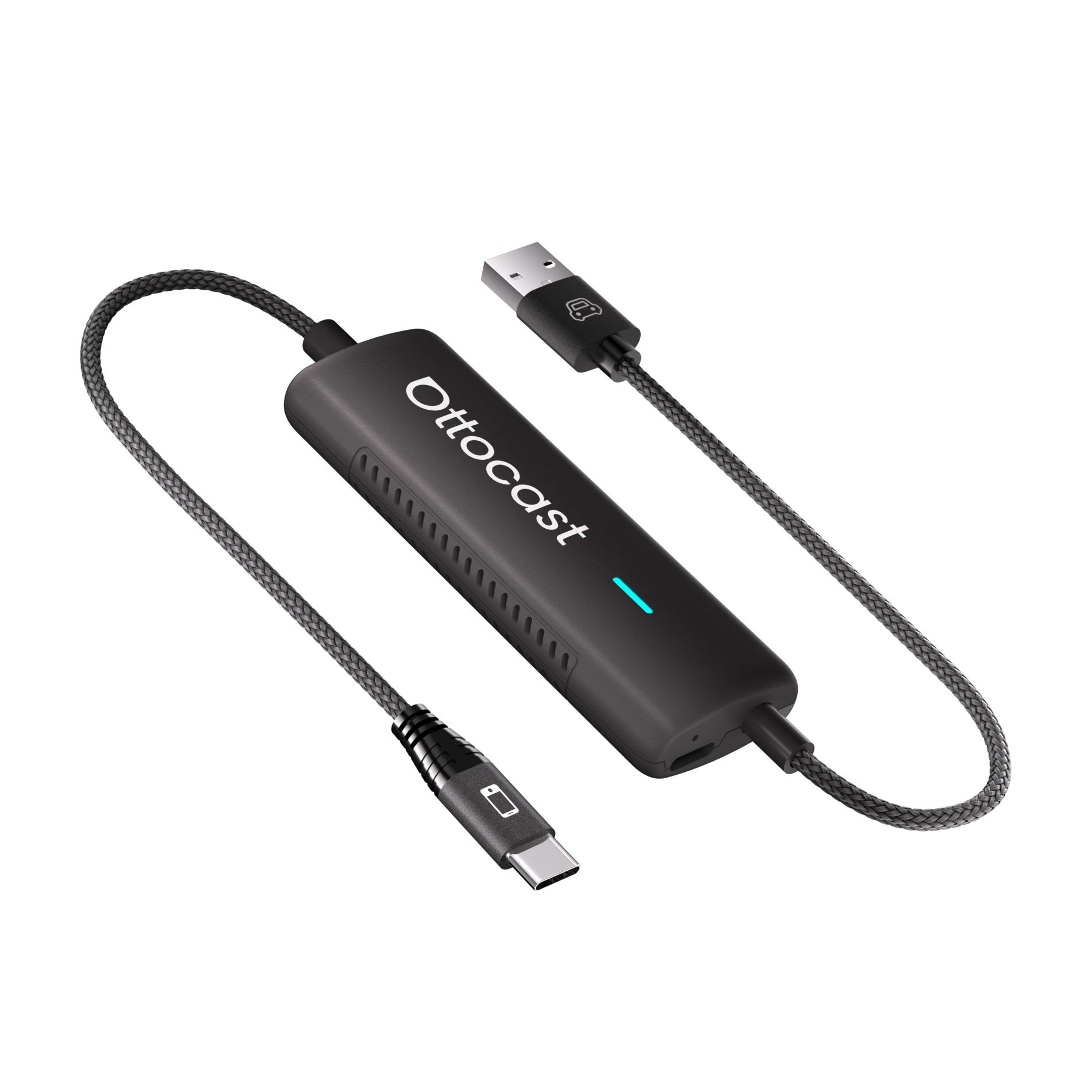 Adaptor CarPlay Wireless Ottocast Mirror Touch control tactil bidirectional, Plug & Play, Negru