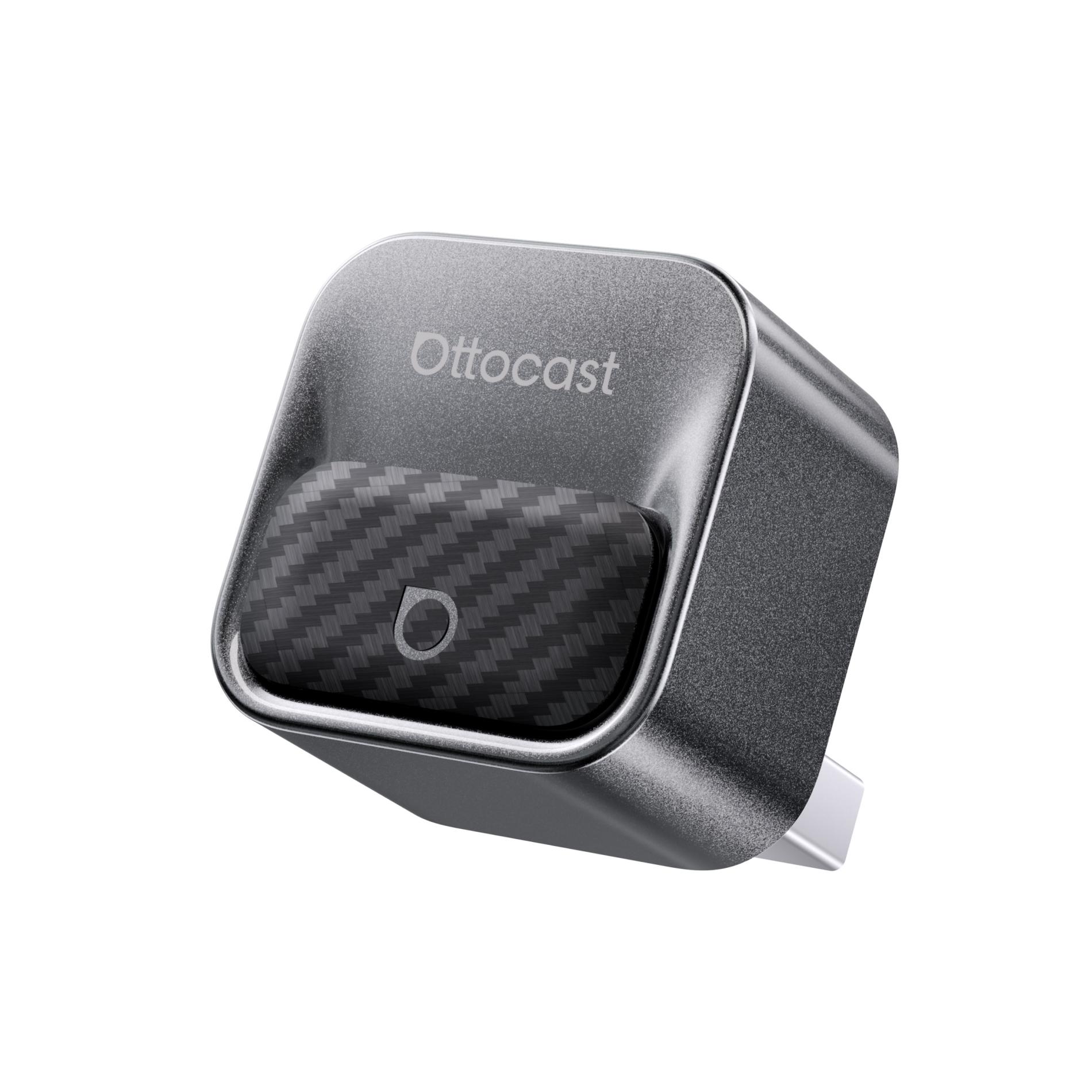 Adaptor Ottocast Mini Core Wireless CarPlay si Android Auto Plug and Play 2-in-1, Gri