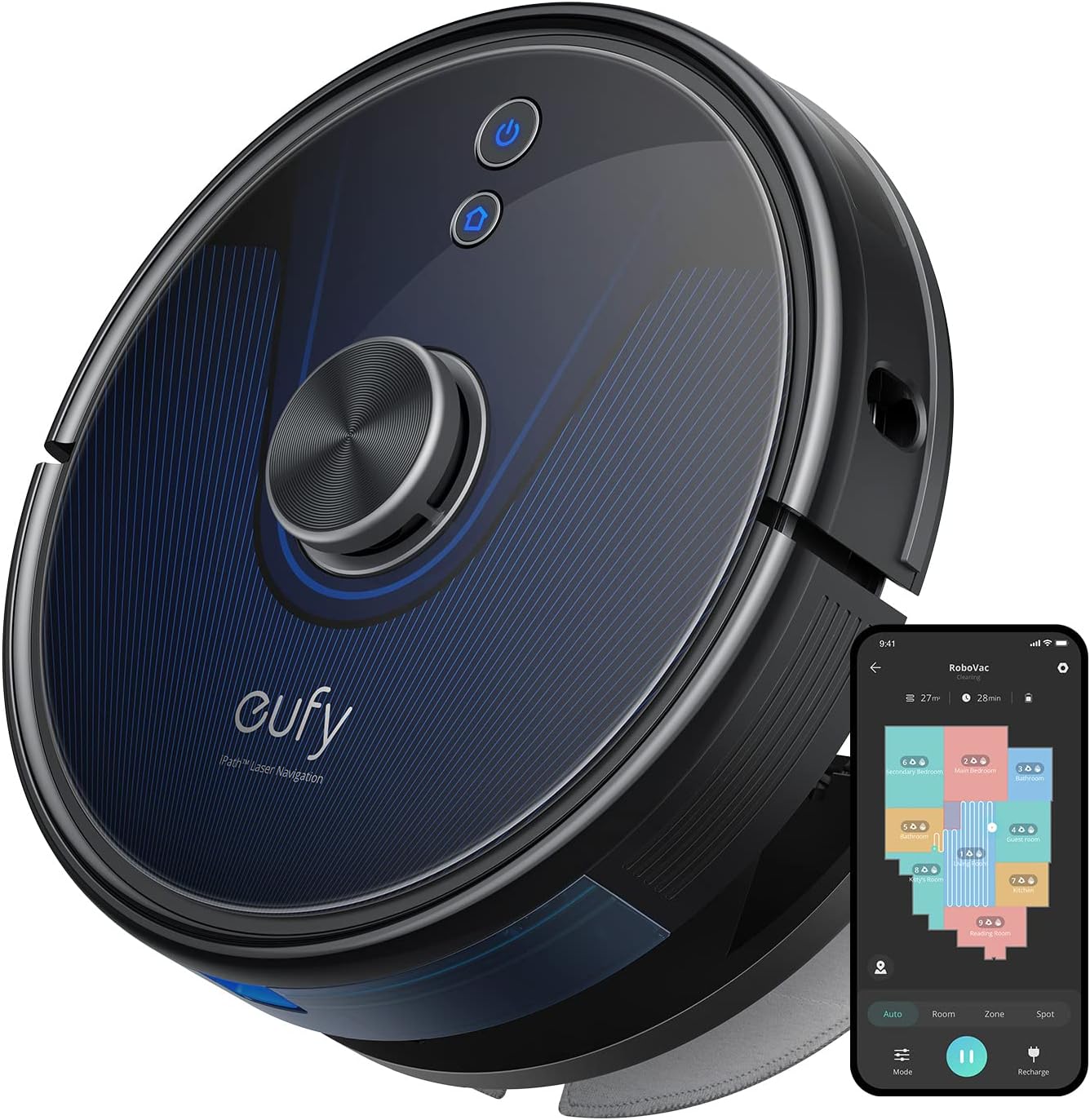 Aspirator Anker Eufy RoboVac L35 WiFi Mop, 3,200Pa, iPath Laser Navigation, Negru
