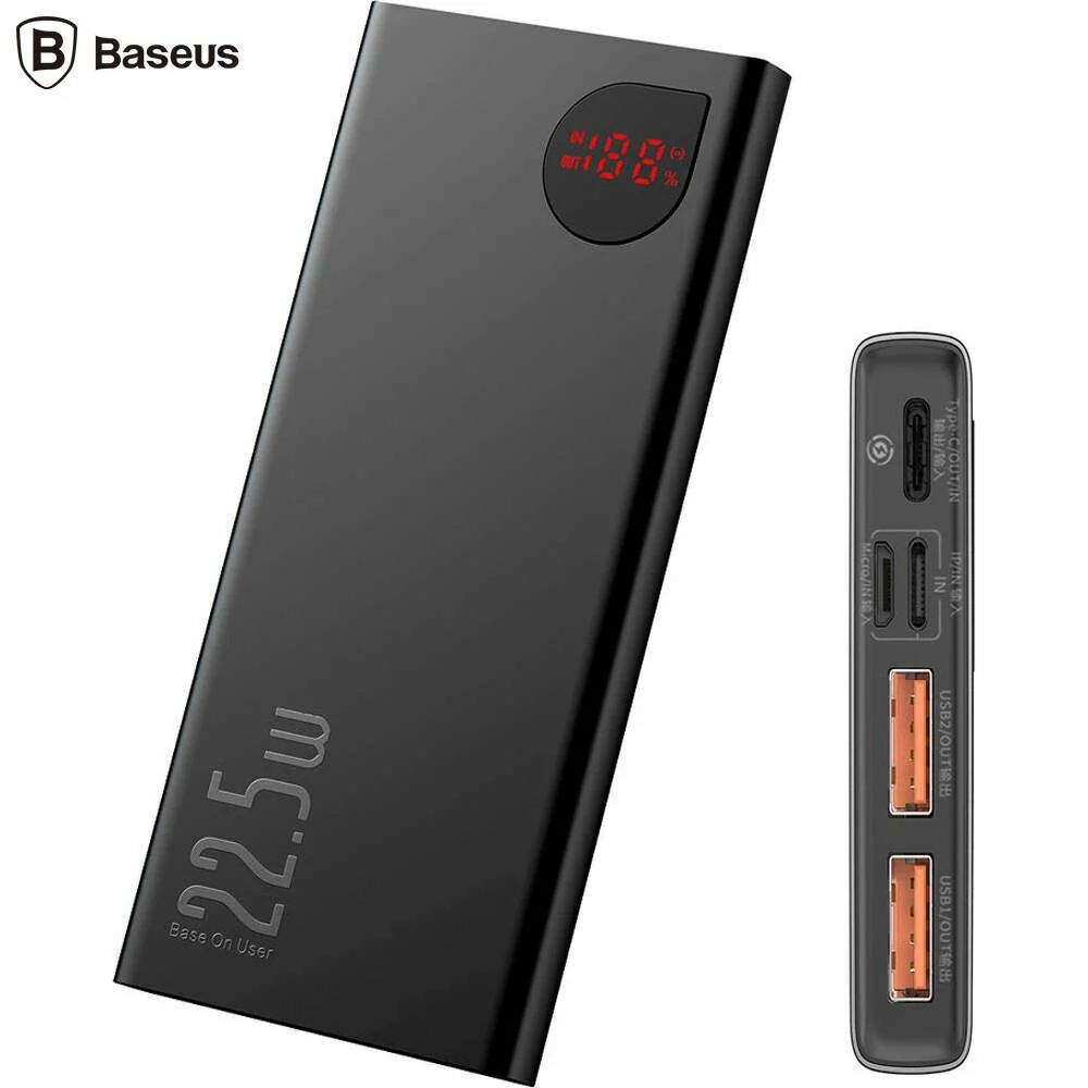 Baterie externa Baseus Adaman, 10.000 mAh, 22.5 W, Power Delivery, QC 4.0, Negru