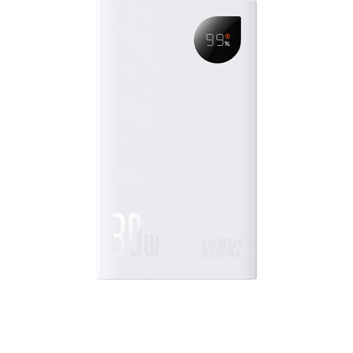 Baterie externa Baseus Adaman2 Digital Display, Incarcare rapida, 20000mAh, 30W VOOC Edition, cablu USB-A la USB-C inclus, Alb