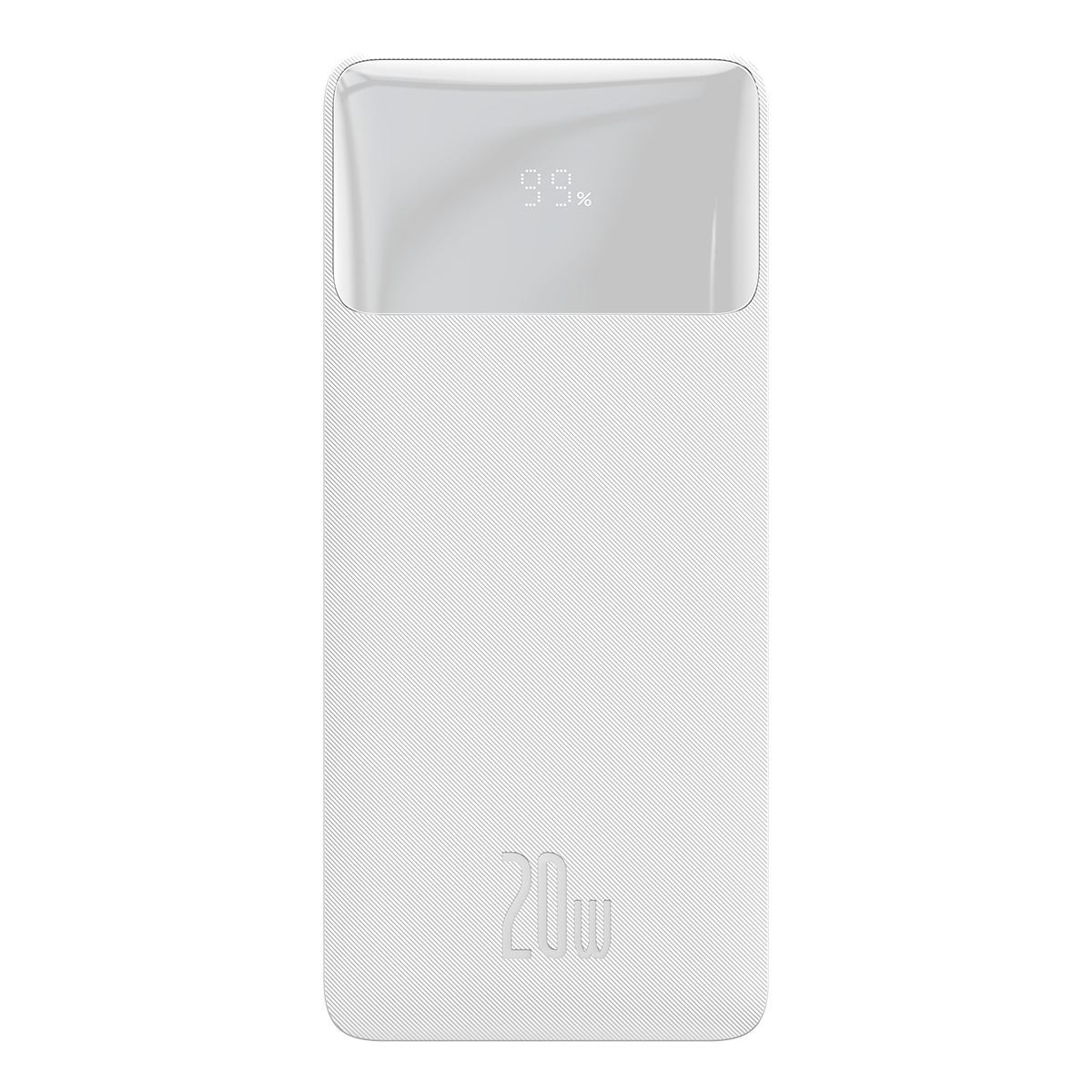 Baterie externa Baseus Bipow Digital Display, 20.000 mAh, 20W, 2x USB-A, 1x USB-C PD, cablu USB-A la microUSB inclus, Alb