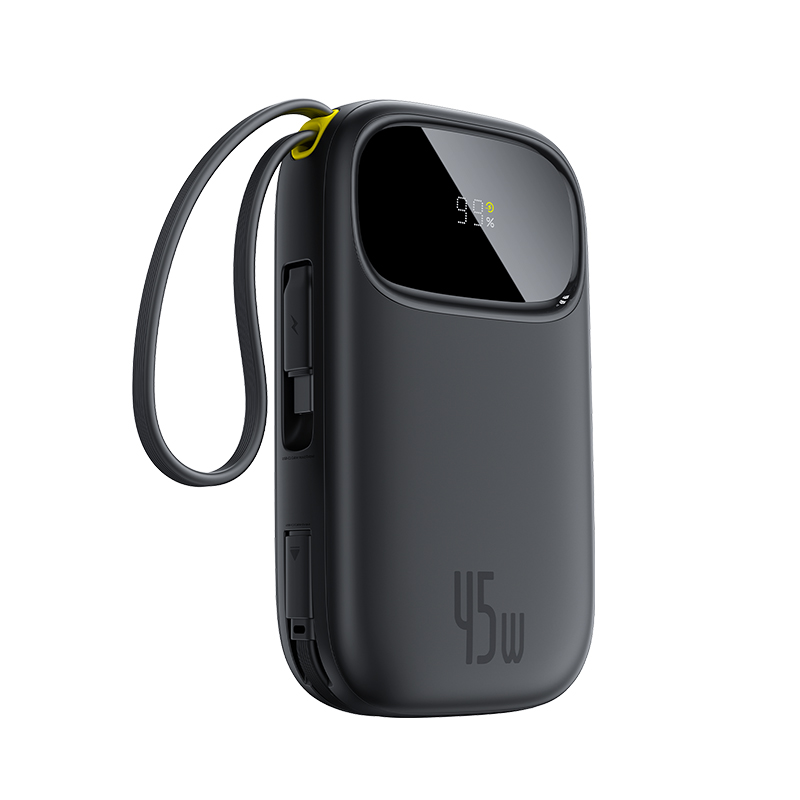 Baterie externa Baseus EnerFill FC31 10.000 mAh, USB-C, USB-A, cabluri USB-C duale, Digital Display, 45W, Negru