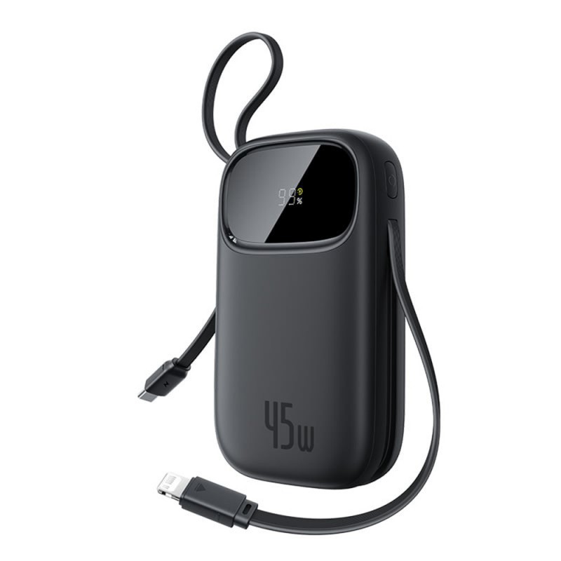 Baterie externa Baseus EnerFill FC31 Qpow 3 20.000 mAh, 45W, cablu USB-C si Lightning incorporat, Negru