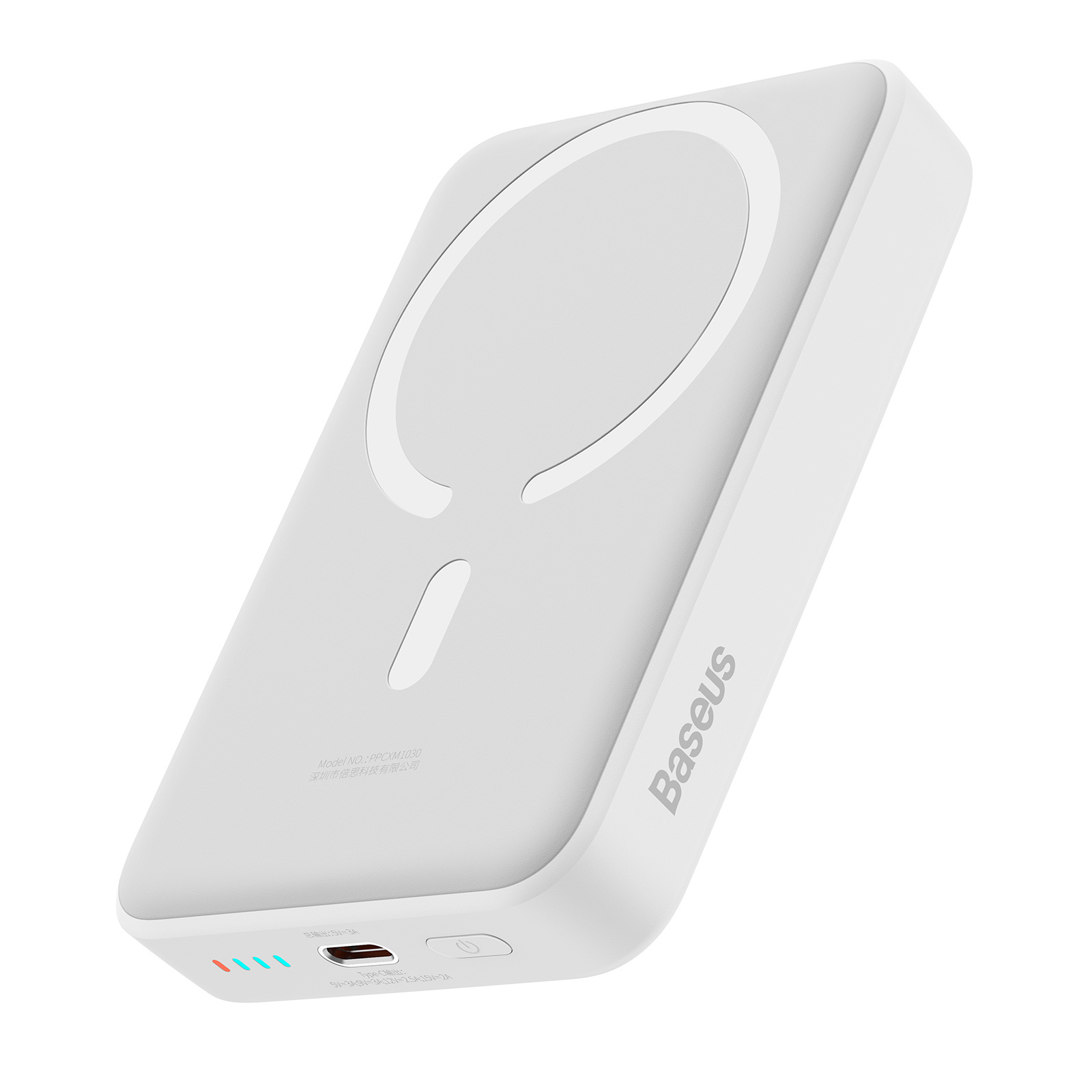 Baterie externa Baseus Magnetic Mini, 10000 mAh, 30W, Wireless Fast Charge, Alb
