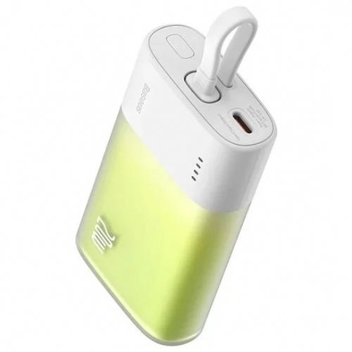 Baterie externa Baseus Popsicle 5200 mAh, 20W, cablu Lightning incorporat, pentru Apple iPhone, Verde