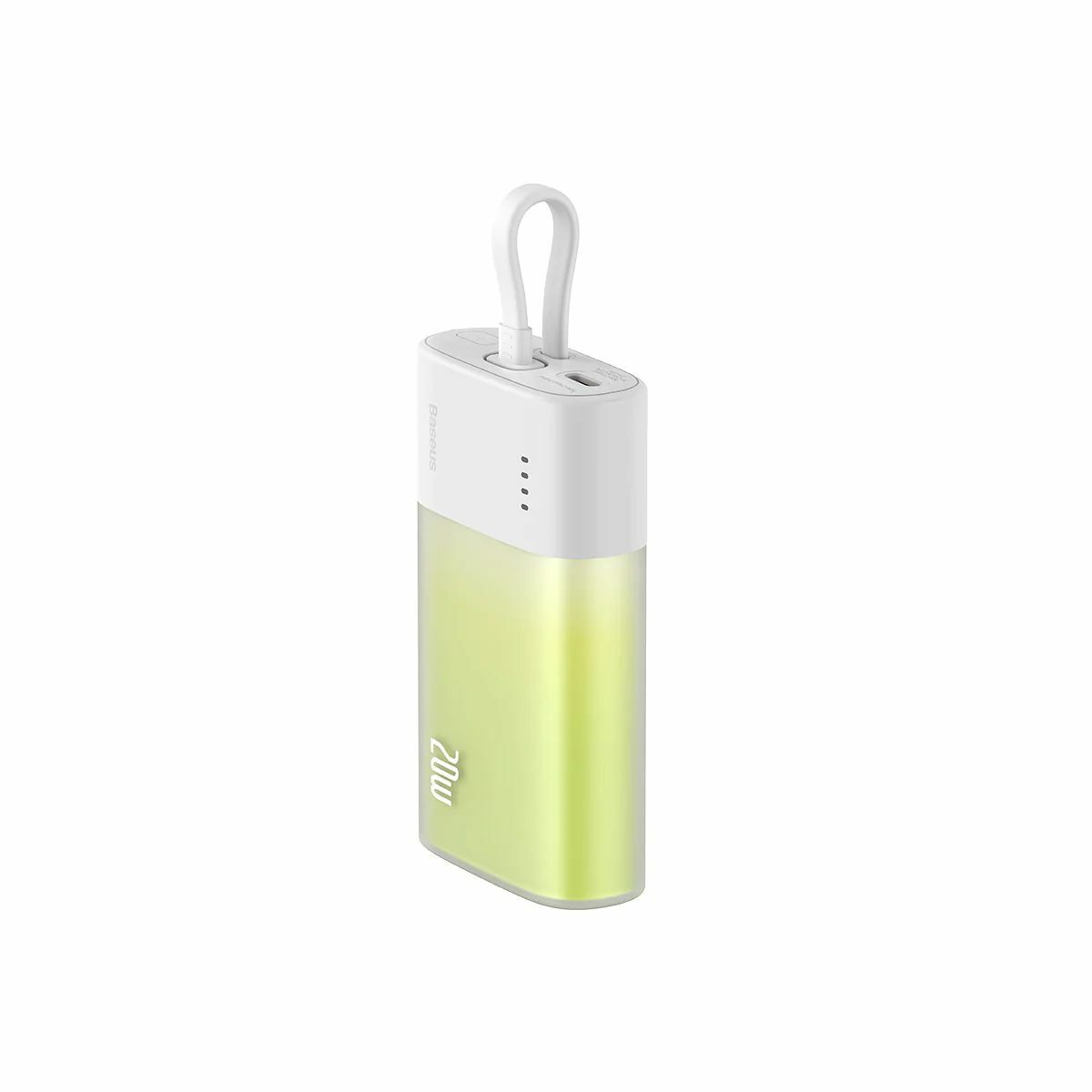 Baterie externa Baseus Popsicle 5200 mAh, 20W, USB-C, cablu incorporat, Verde