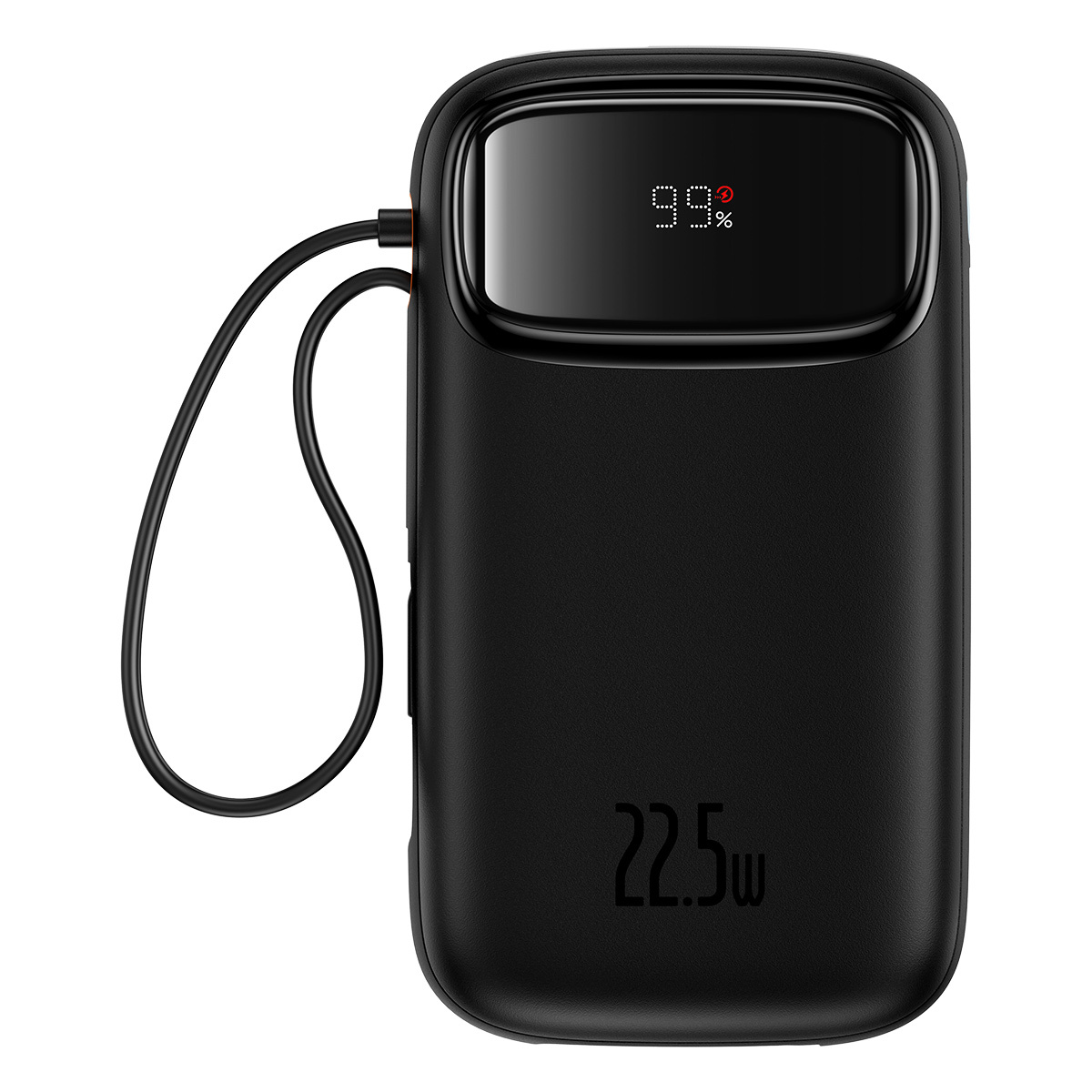 Baterie externa Baseus Qpow2, 10.000 mAh, cablu dual USB-C si Lightning incorporat, Incarcare rapida, 22.5W, Digital Display, Negru