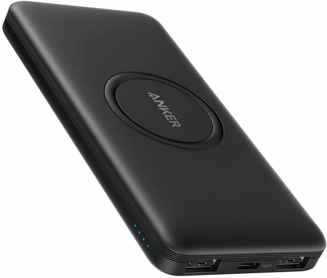 Baterie externa hybrid Anker PowerCore 10.000 mAh, incarcare wireless, 1x USB-C, 2x USB-A, Negru