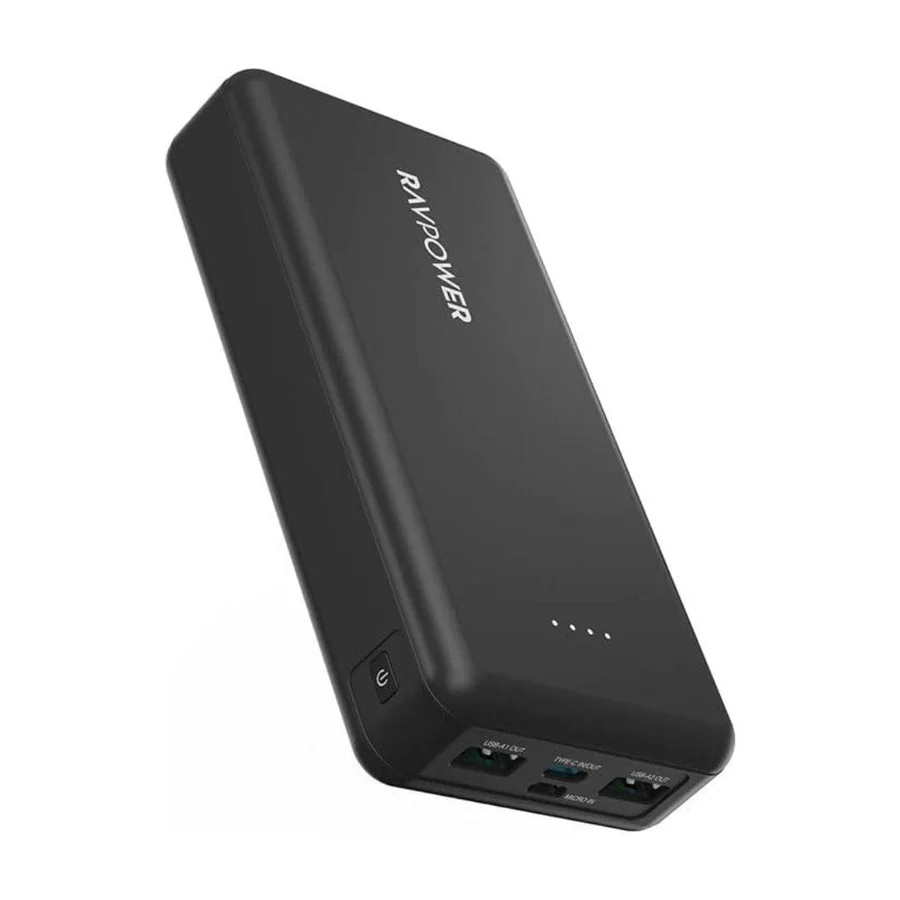 Baterie externa RavPower RP-PB1216, 20.000 mAh, 15W, 4 porturi, Negru