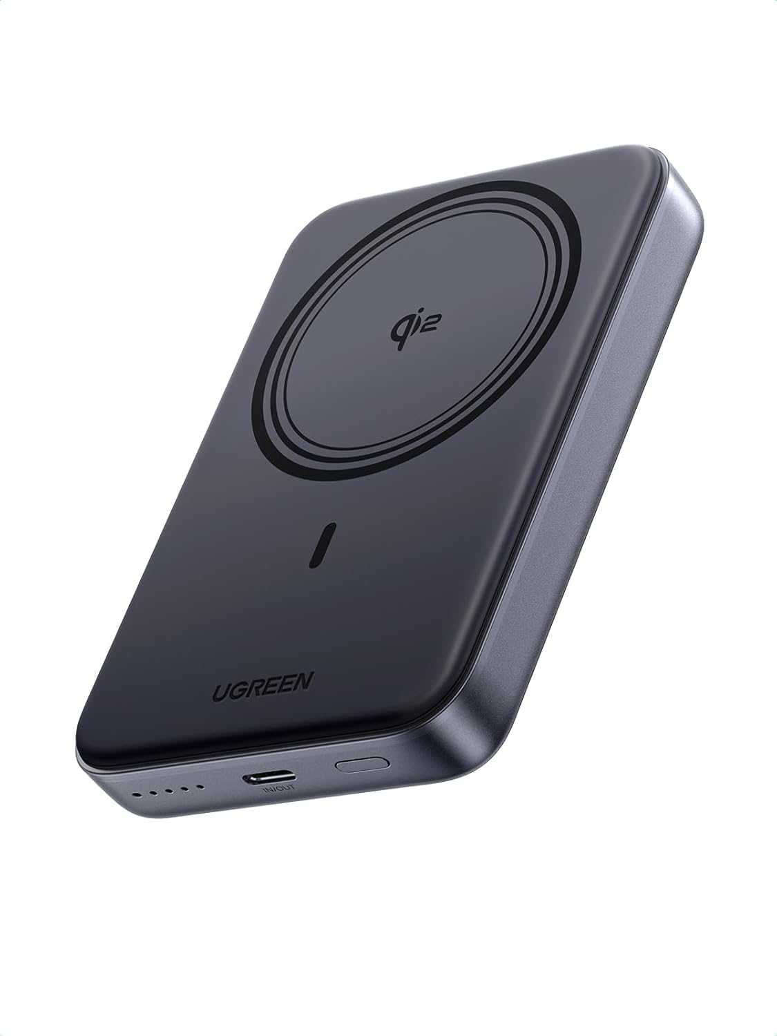 Baterie externa Ugreen Magnetic 10000 mAh, Wireless, PD 30W, Qi2 7.5W, USB-C, compatibila MagSafe, Negru
