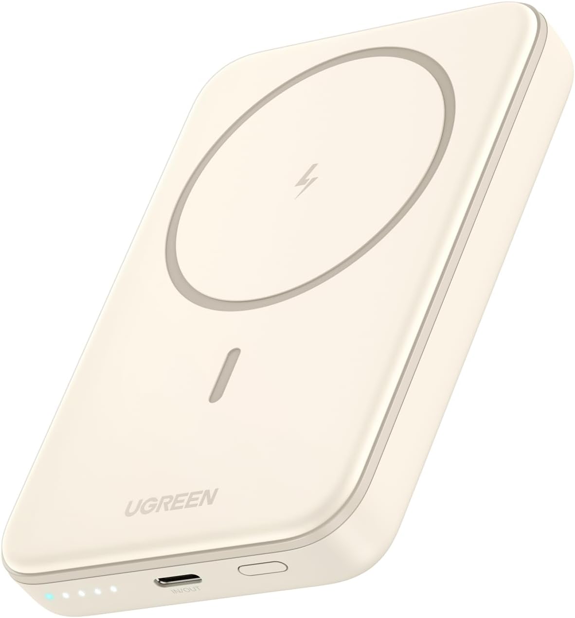 Baterie externa Ugreen Magnetic 10.000 mAh, Wireless, PD 20W, USB-C, Bej