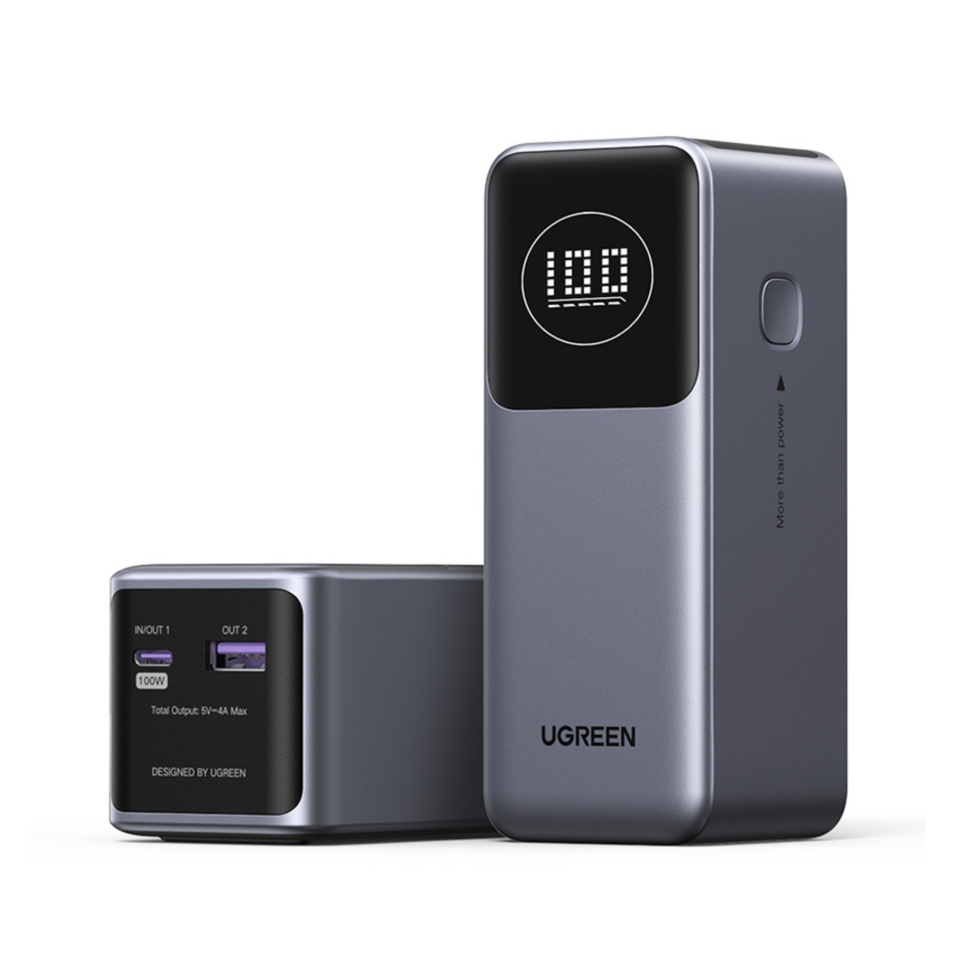 Baterie externa UGREEN PB724 12.000 mAh 100W Digital Display Gri