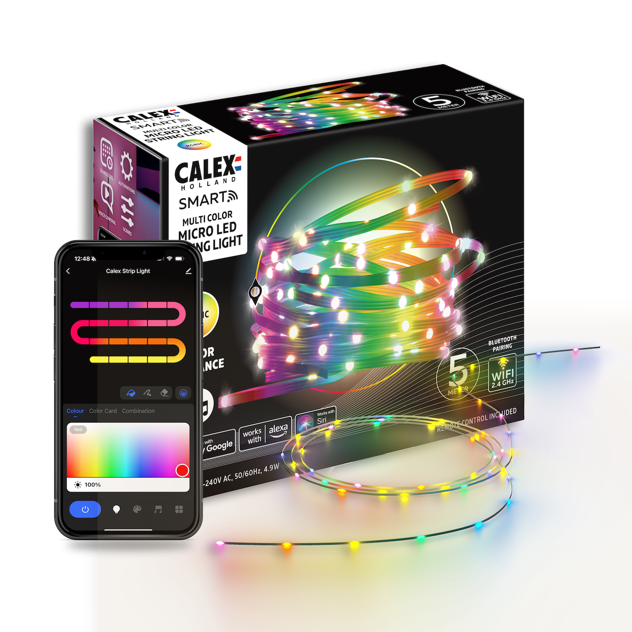 Benzi LED Calex Smart Gaming Micro LED, RGBIC, IP20, 4.9W, 50 leduri, 5m