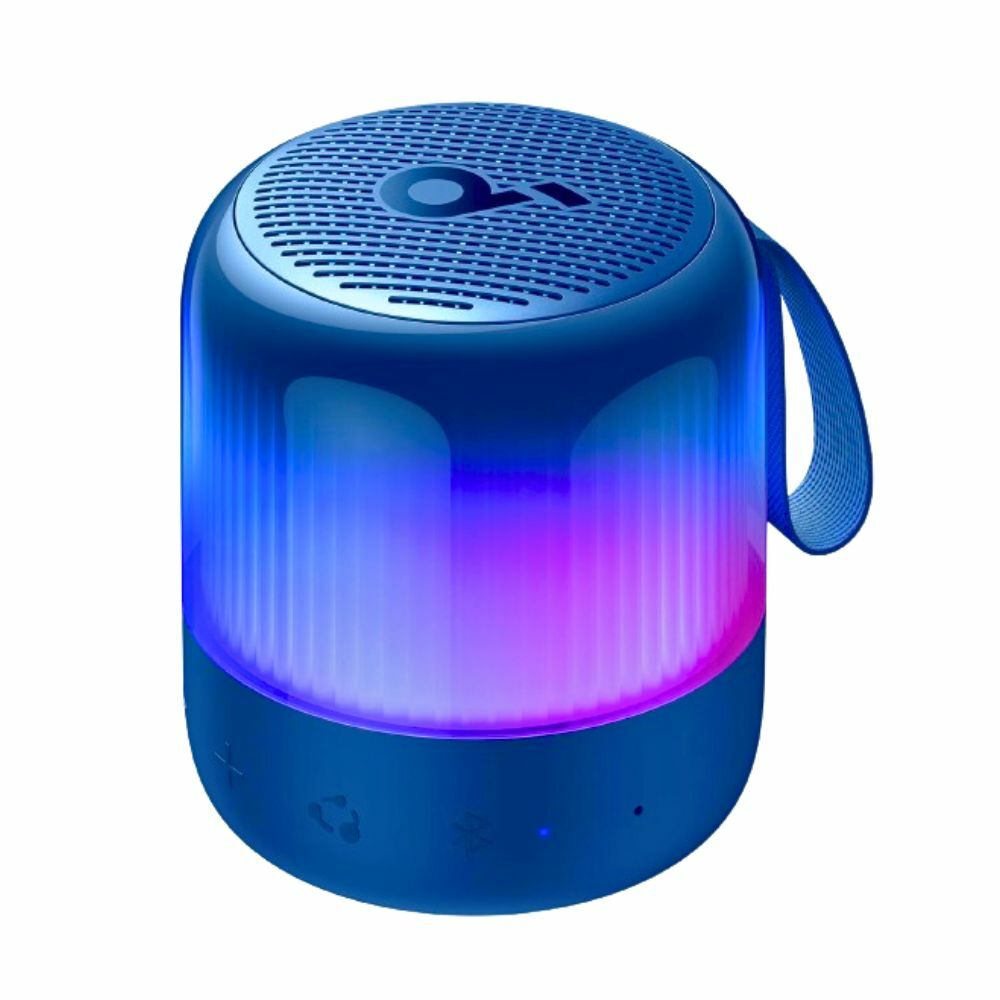 Boxa portabila wireless Anker SoundCore Glow Mini, 8W, Autonomie 12 ore, Sunet 360°, IP67, Albastru