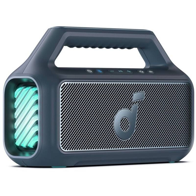 Boxa portabila Anker Soundcore Boom 2, 80W, BassUp 2.0, Bluetooth 6.0, RGB, Autonomie 24 ore, IPX7, Albastru