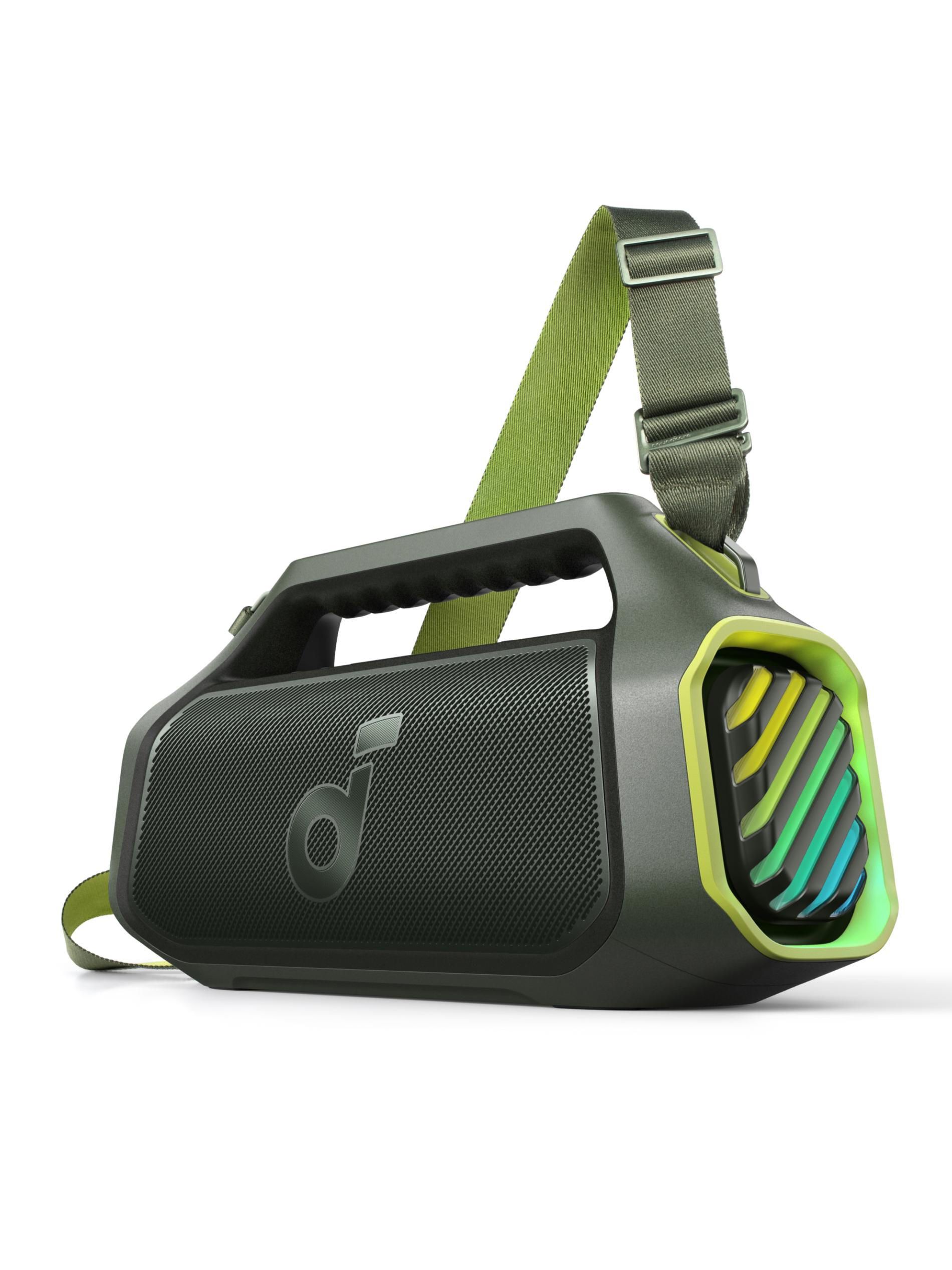 Boxa portabila Anker Soundcore Boom 2 Plus, 140W, BassUp 2.0, IPX7, Lumini RGB, Baterie externa, Bluetooth 6.0, Auracast™, Verde