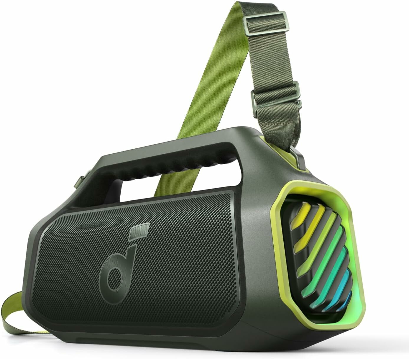 Boxa portabila Anker Soundcore Boom 2 Plus, 140W, BassUp 2.0, IPX7, Lumini RGB, Baterie externa, Bluetooth 5.3, Verde