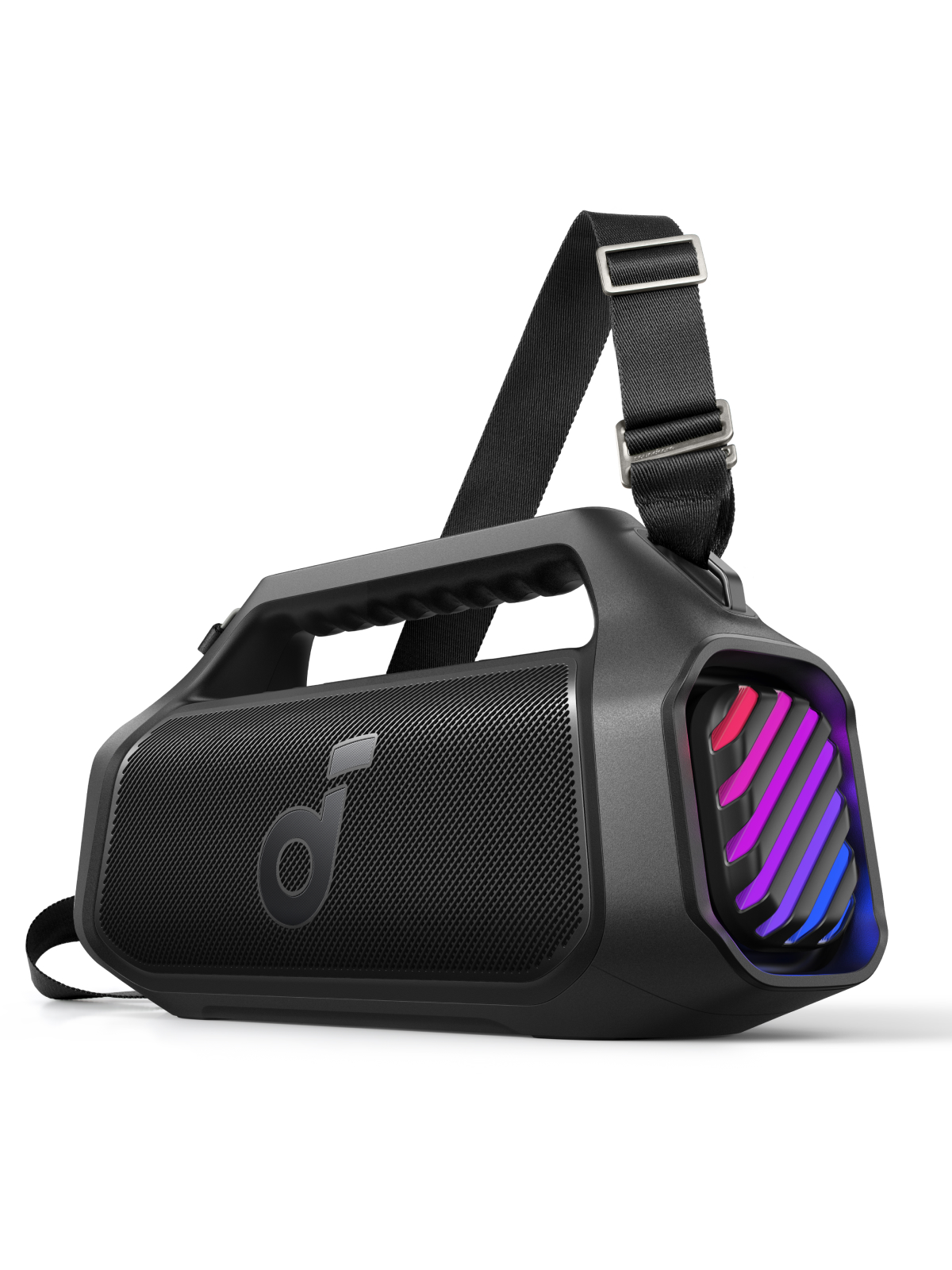 Boxa portabila Anker Soundcore Boom 2 Plus, 140W, BassUp 2.0, IPX7, Lumini RGB, Baterie externa, Bluetooth 6.0, Auracast™, Negru