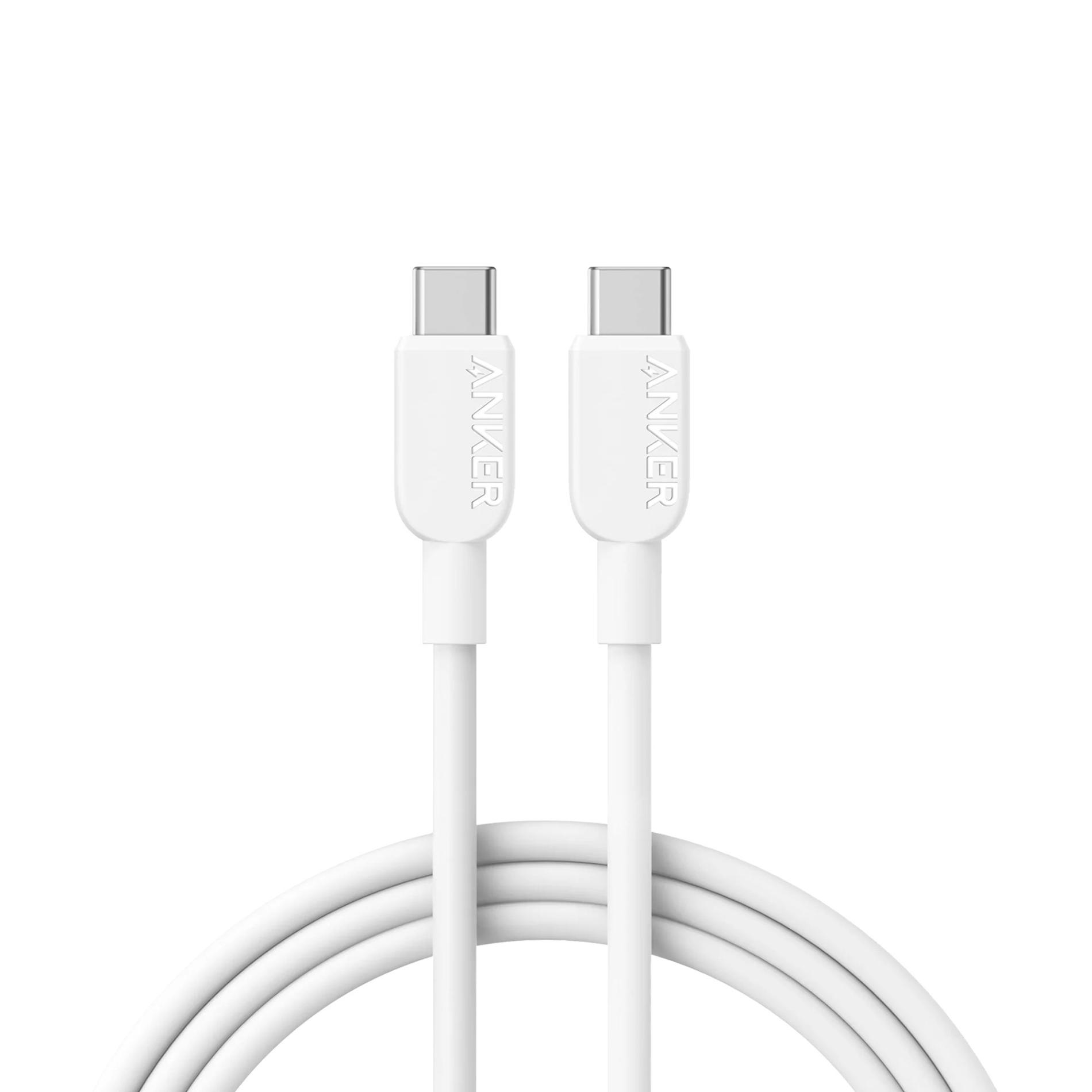 Cablu Anker 310 USB-C la USB-C, 240W, 1.8m, Alb