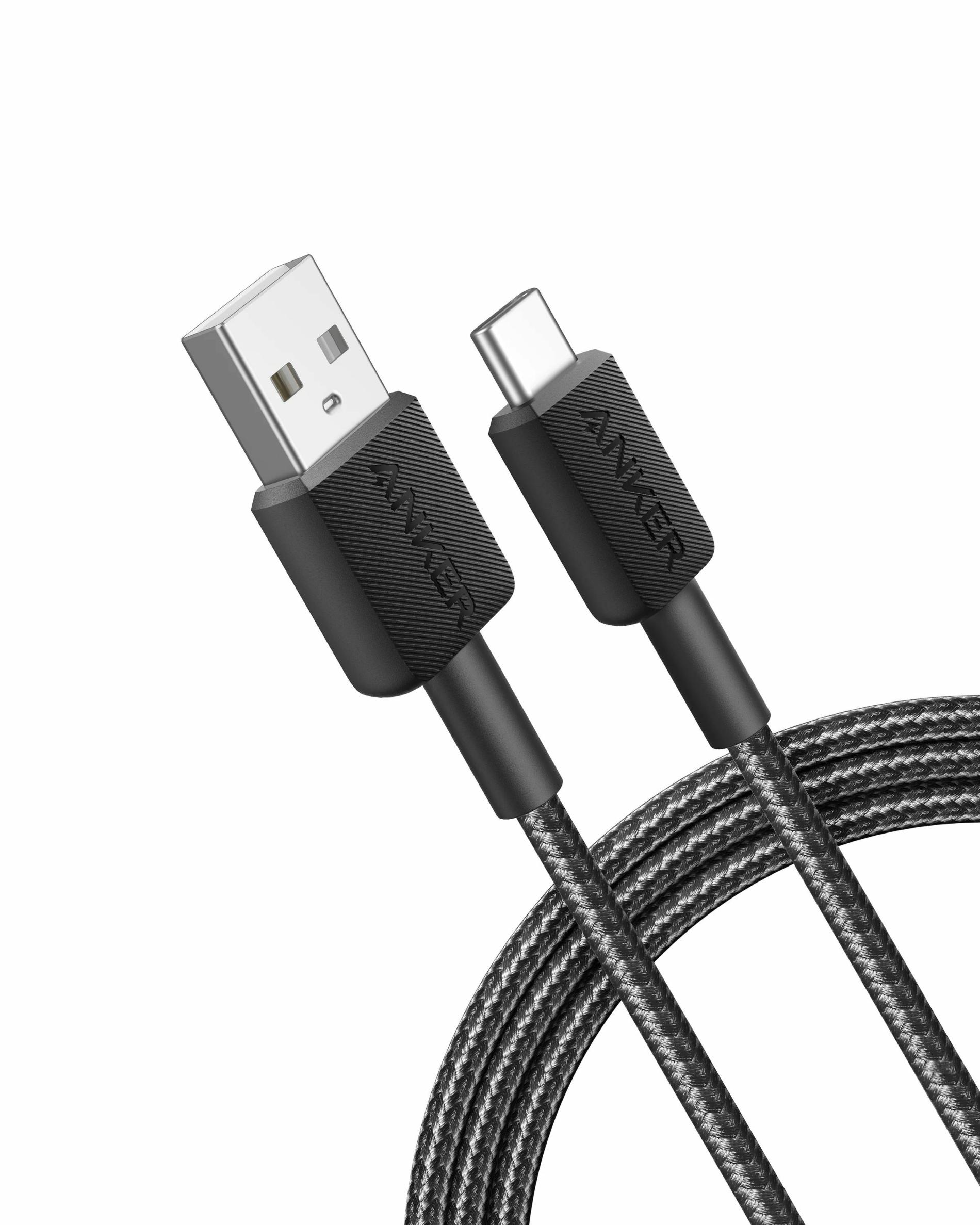 Cablu Anker 322 USB-C la USB-A 1.8 metri, Negru