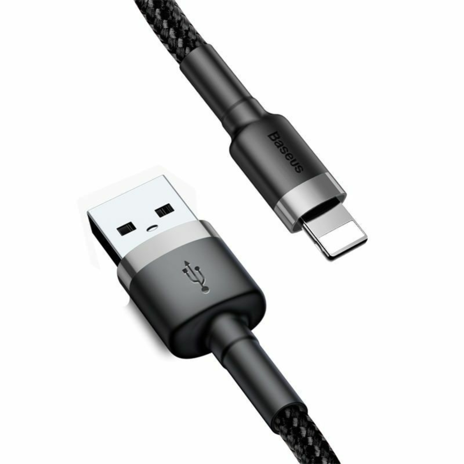 Cablu Baseus Cafule, Lightning - USB, 1 metru, 2.4A, Gri + Negru