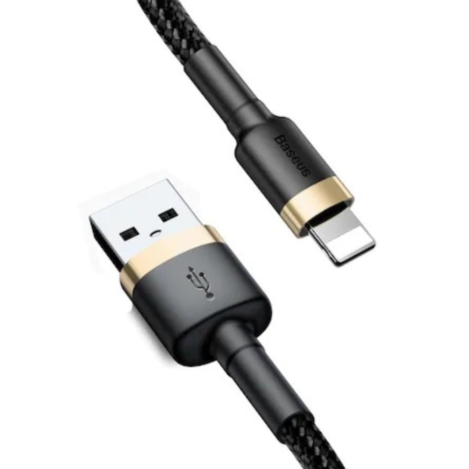 Cablu Baseus Cafule, Lightning - USB, 1 metru, 2.4A, Auriu + Negru