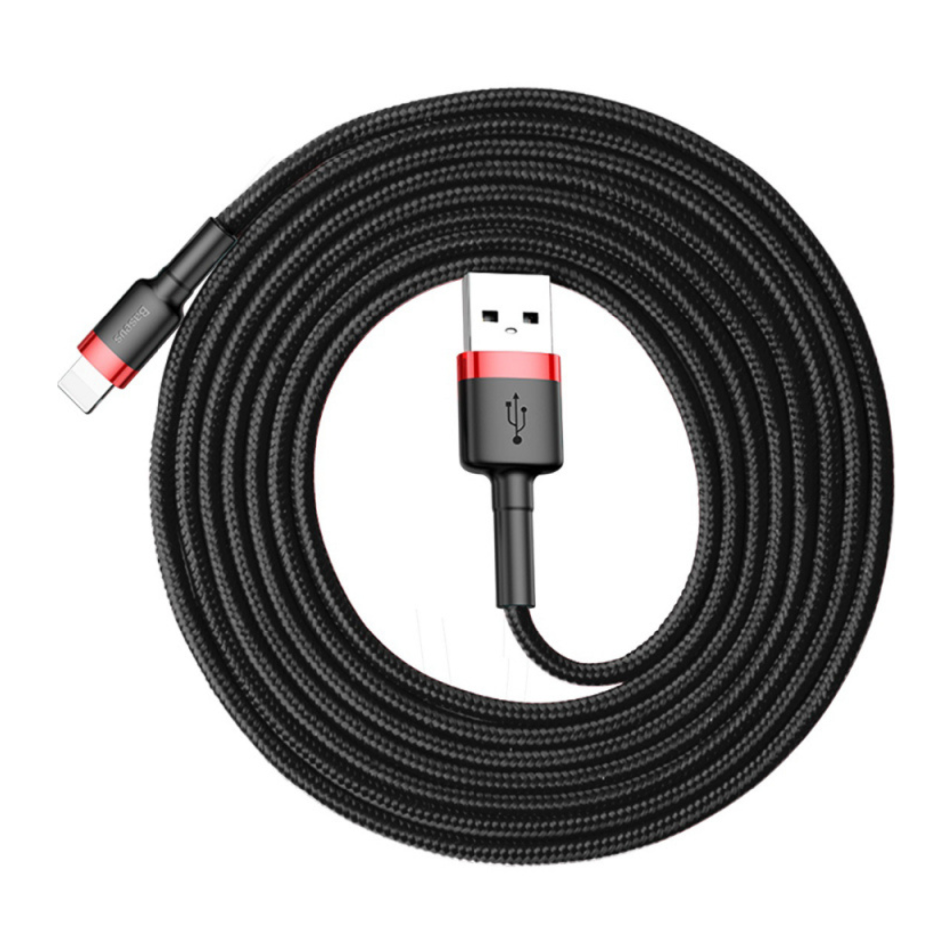 Cablu Baseus Cafule, Lightning - USB, 2 metri, 1.5A, 18W Rosu + Negru